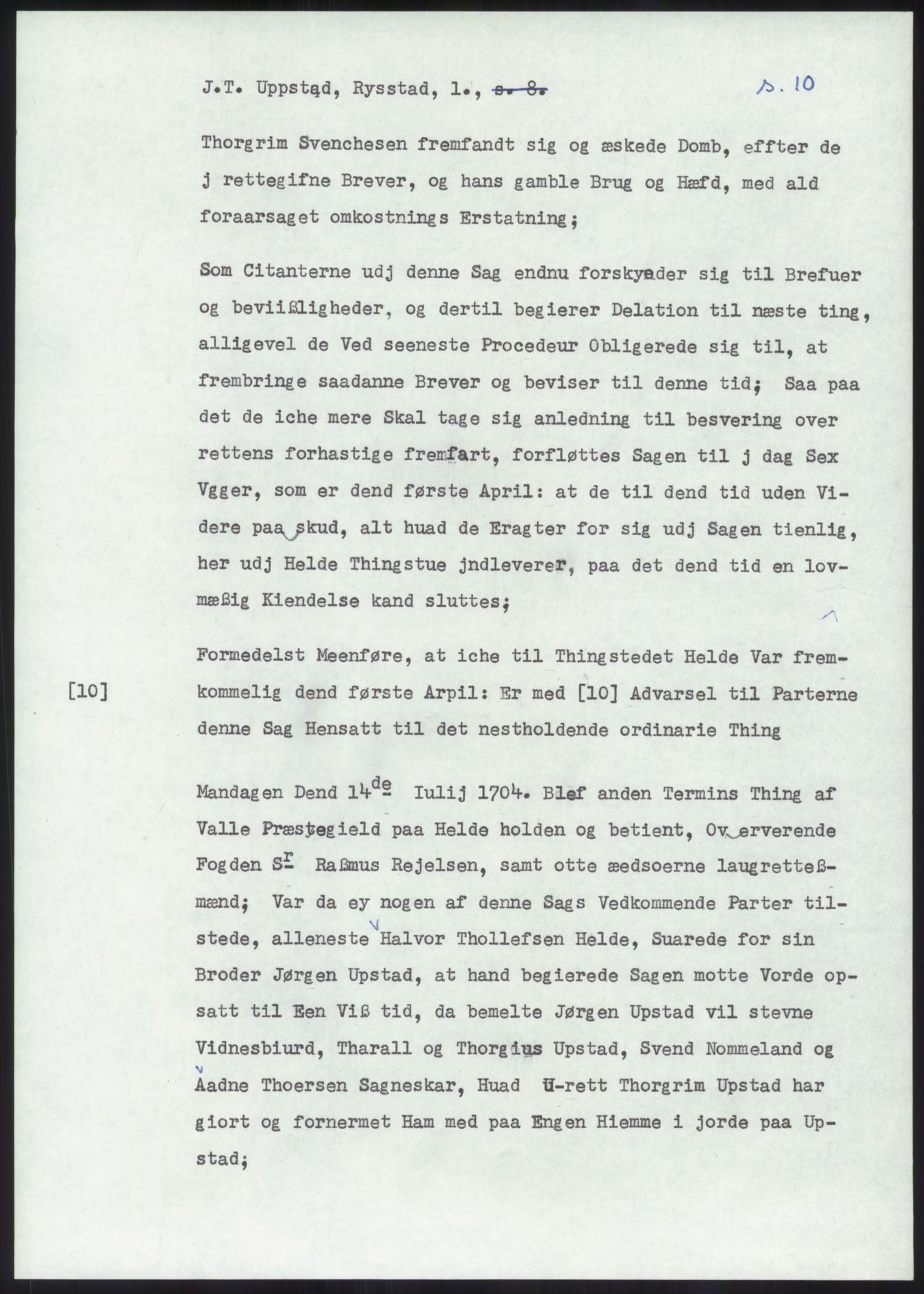 Samlinger til kildeutgivelse, Diplomavskriftsamlingen, AV/RA-EA-4053/H/Ha, p. 261