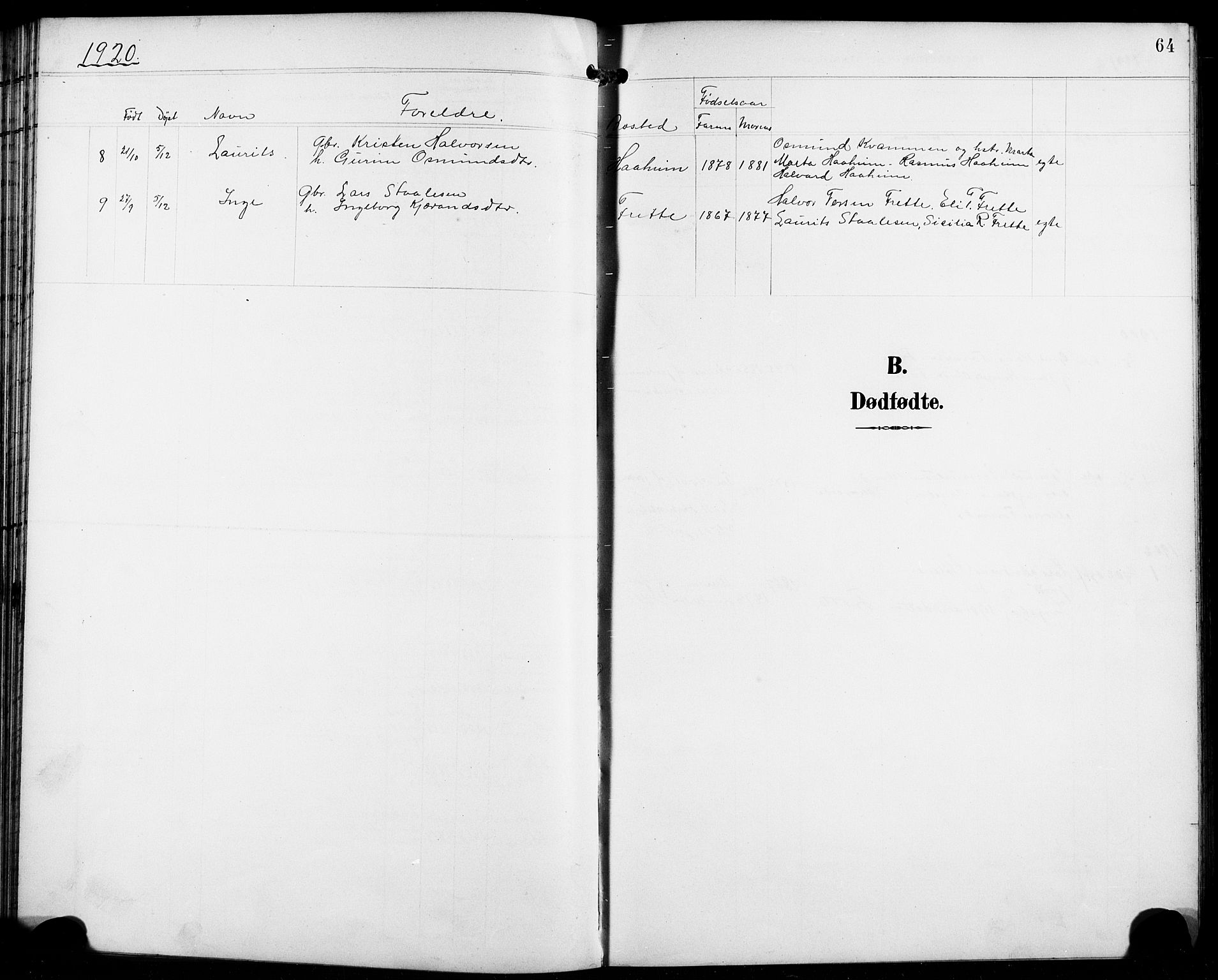 Etne sokneprestembete, AV/SAB-A-75001/H/Hab: Parish register (copy) no. C 5, 1896-1920, p. 64