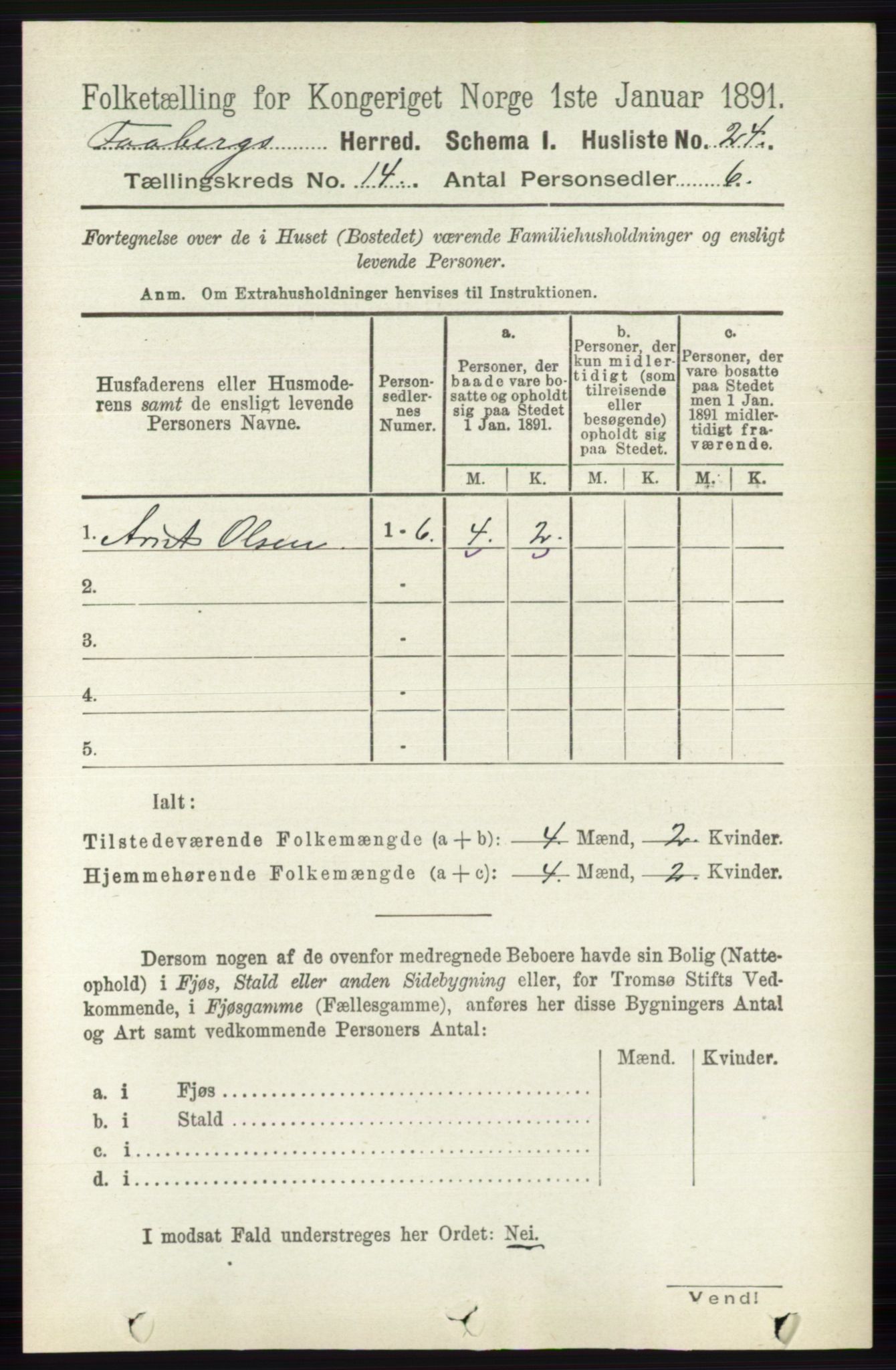 RA, 1891 census for 0524 Fåberg, 1891, p. 5646