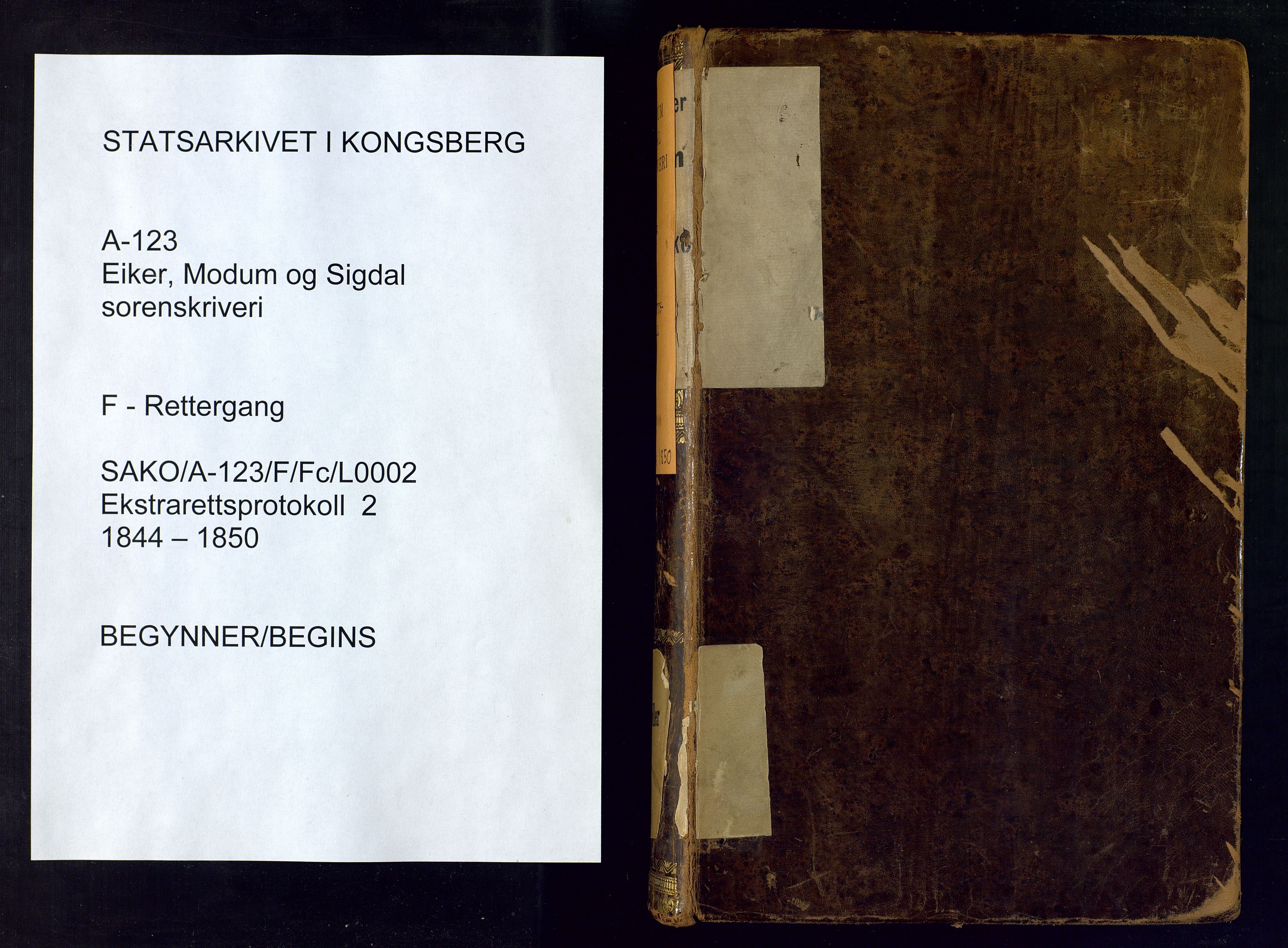 Eiker, Modum og Sigdal sorenskriveri, AV/SAKO-A-123/F/Fc/L0002: Ekstrarettsprotokoll - Eiker, 1844-1850