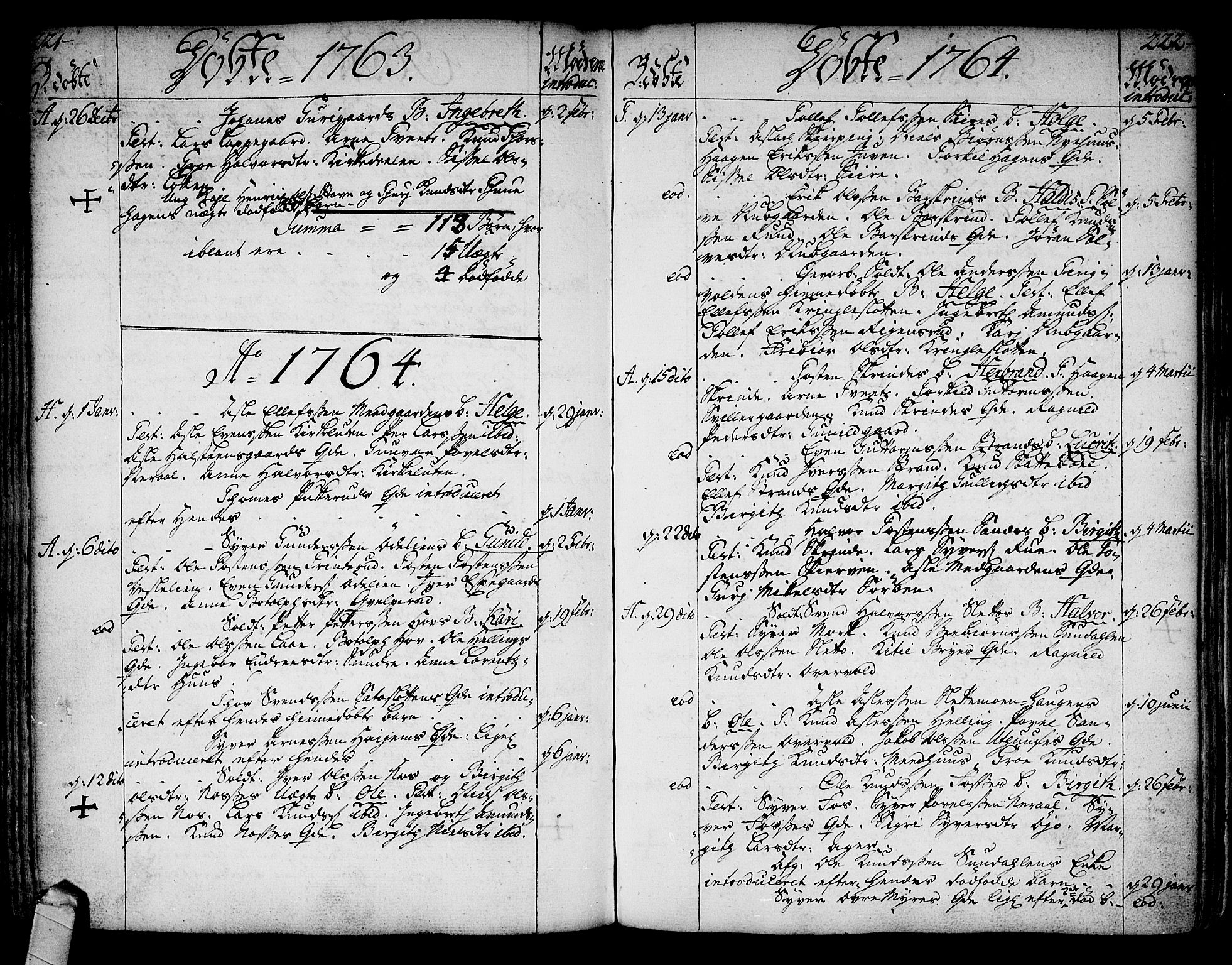 Ål kirkebøker, AV/SAKO-A-249/F/Fa/L0001: Parish register (official) no. I 1, 1744-1769, p. 221-222