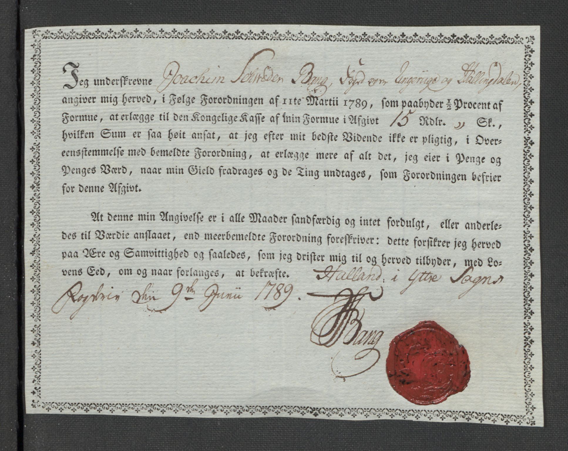 Rentekammeret inntil 1814, Reviderte regnskaper, Mindre regnskaper, AV/RA-EA-4068/Rf/Rfe/L0056:  Ytre og Indre Sogn fogderi, 1789, p. 352