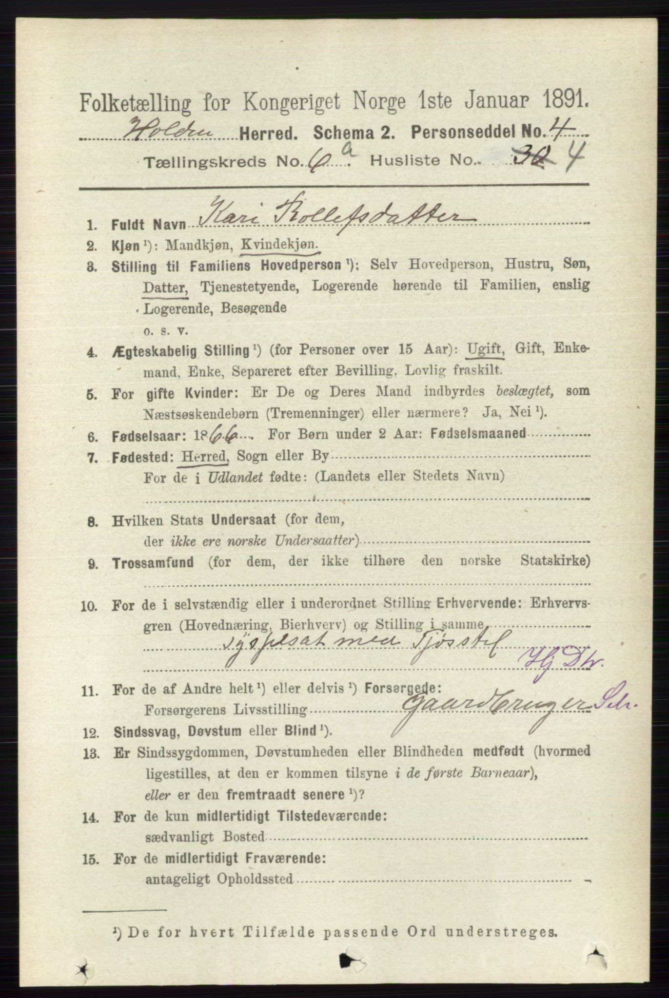 RA, 1891 census for 0819 Holla, 1891, p. 2883