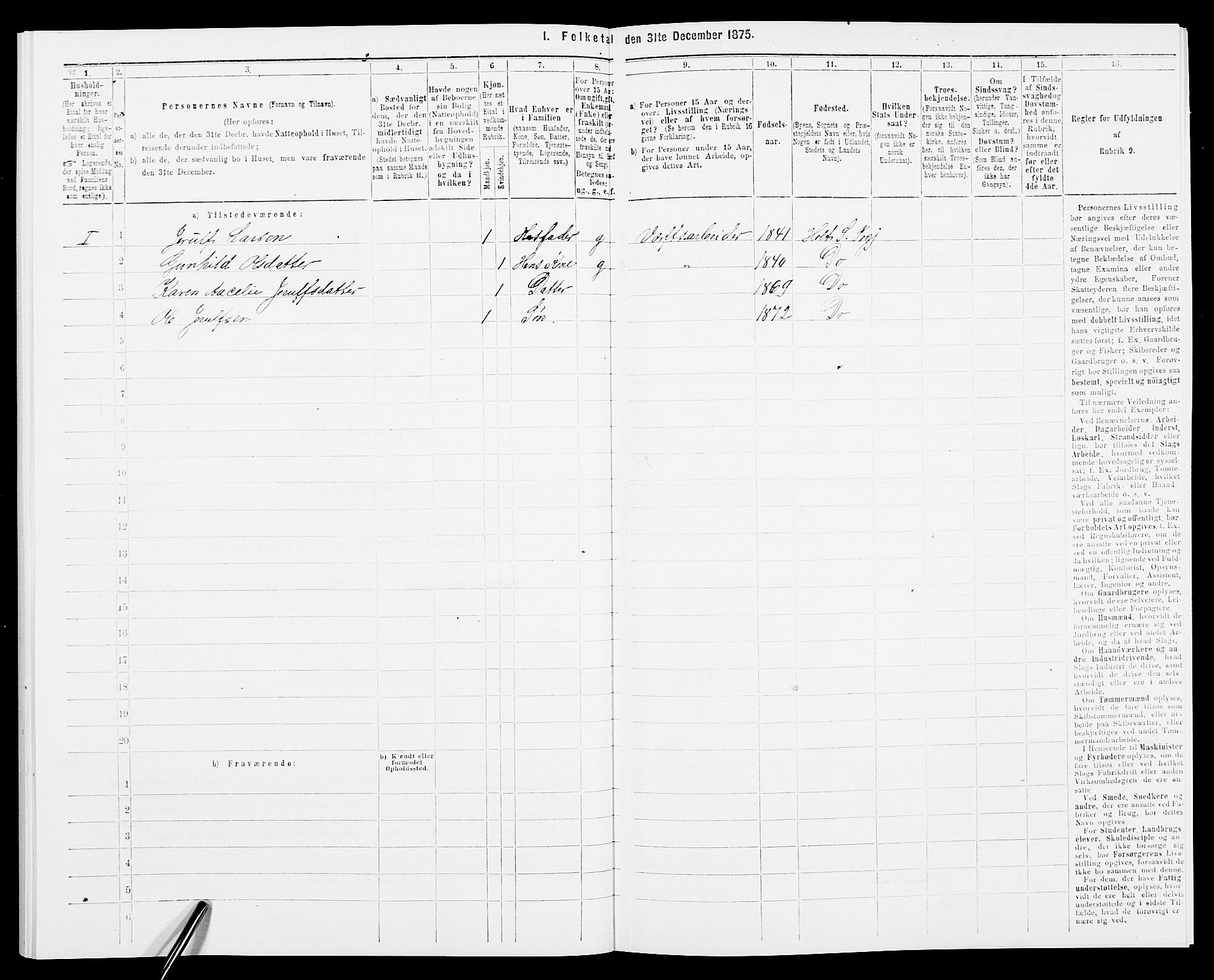 SAK, 1875 census for 0914L Holt/Holt, 1875, p. 846