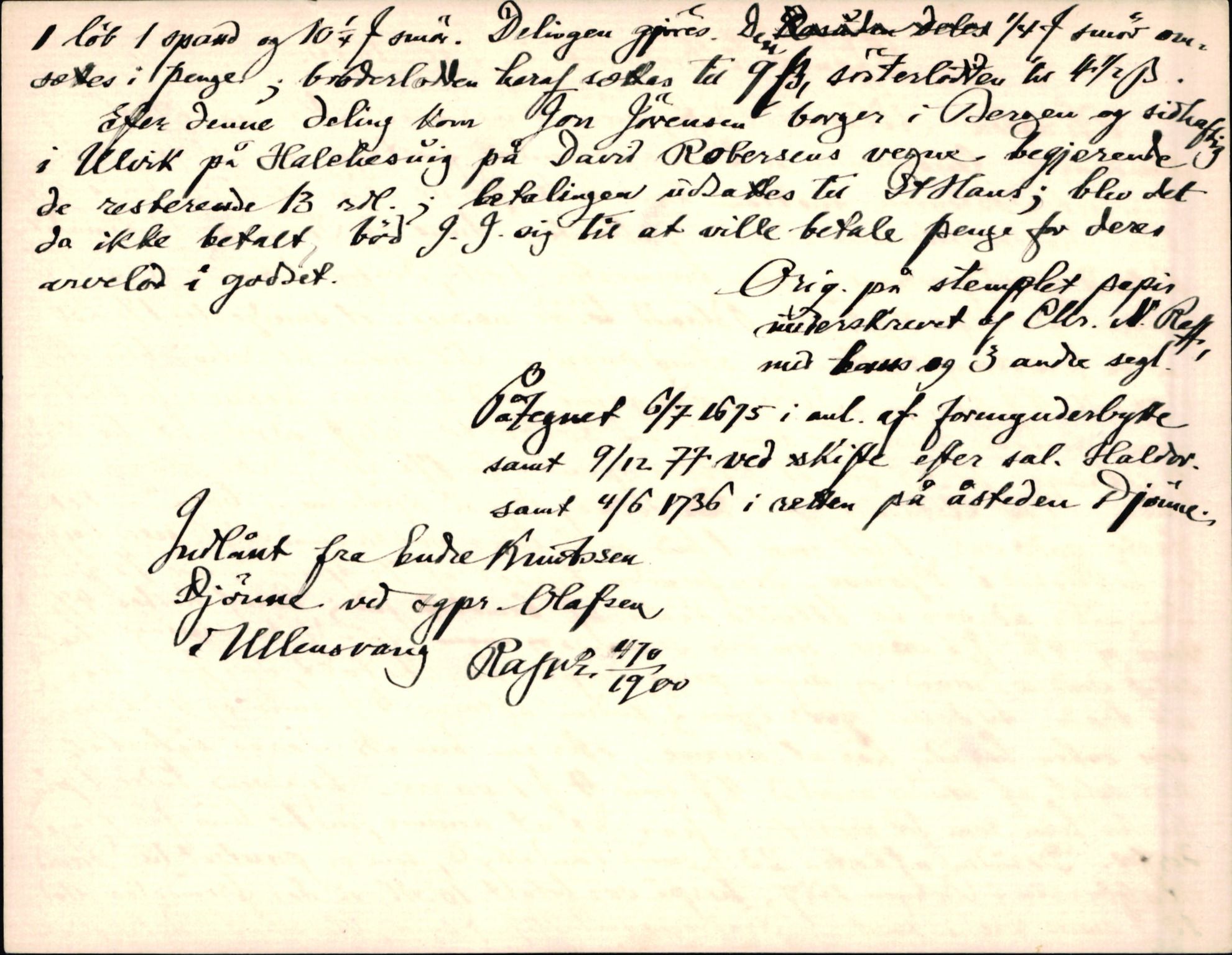 Riksarkivets diplomsamling, AV/RA-EA-5965/F35/F35d/L0005: Innlånte diplomer, seddelregister, 1661-1690, p. 240