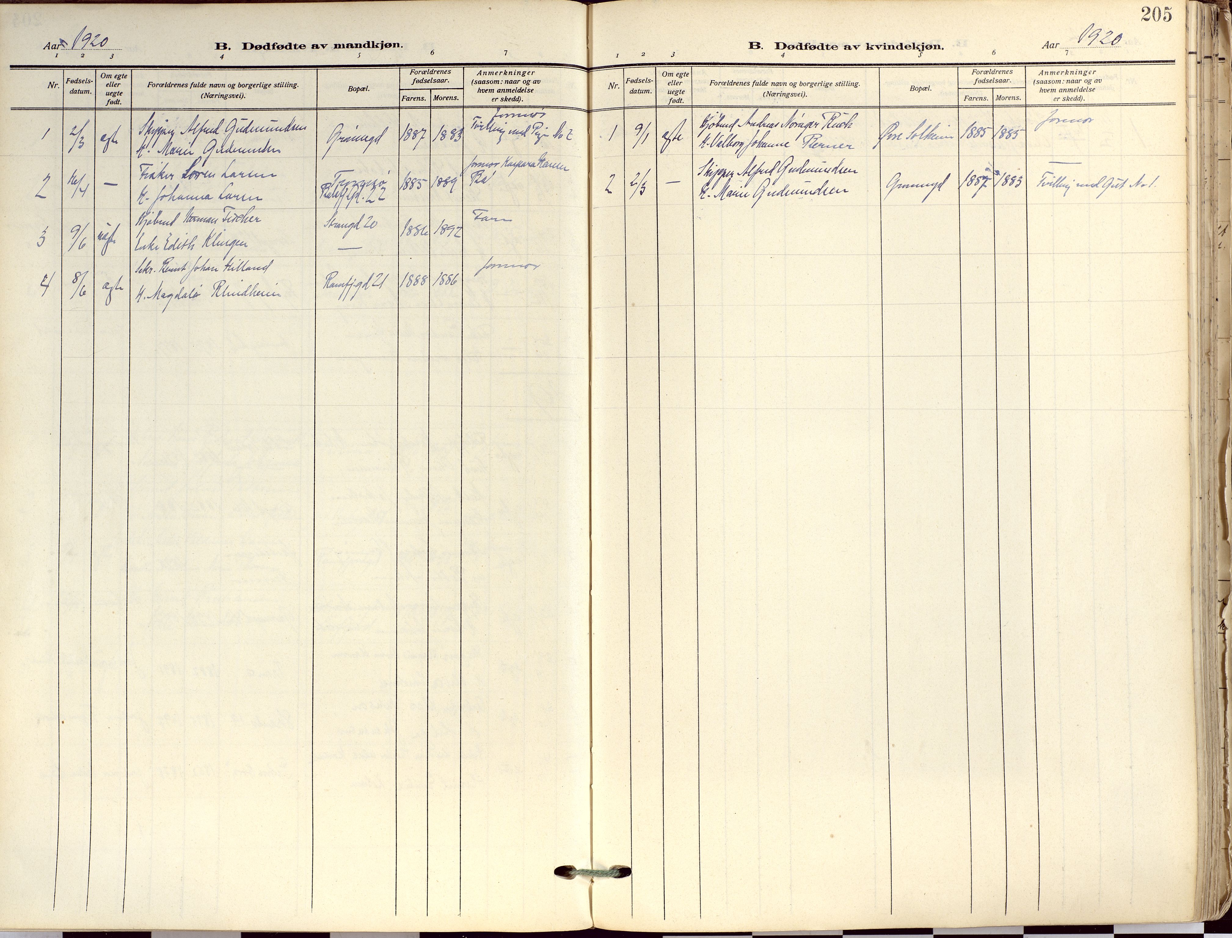 Tromsø sokneprestkontor/stiftsprosti/domprosti, SATØ/S-1343/G/Ga/L0019kirke: Parish register (official) no. 19, 1917-1927, p. 205