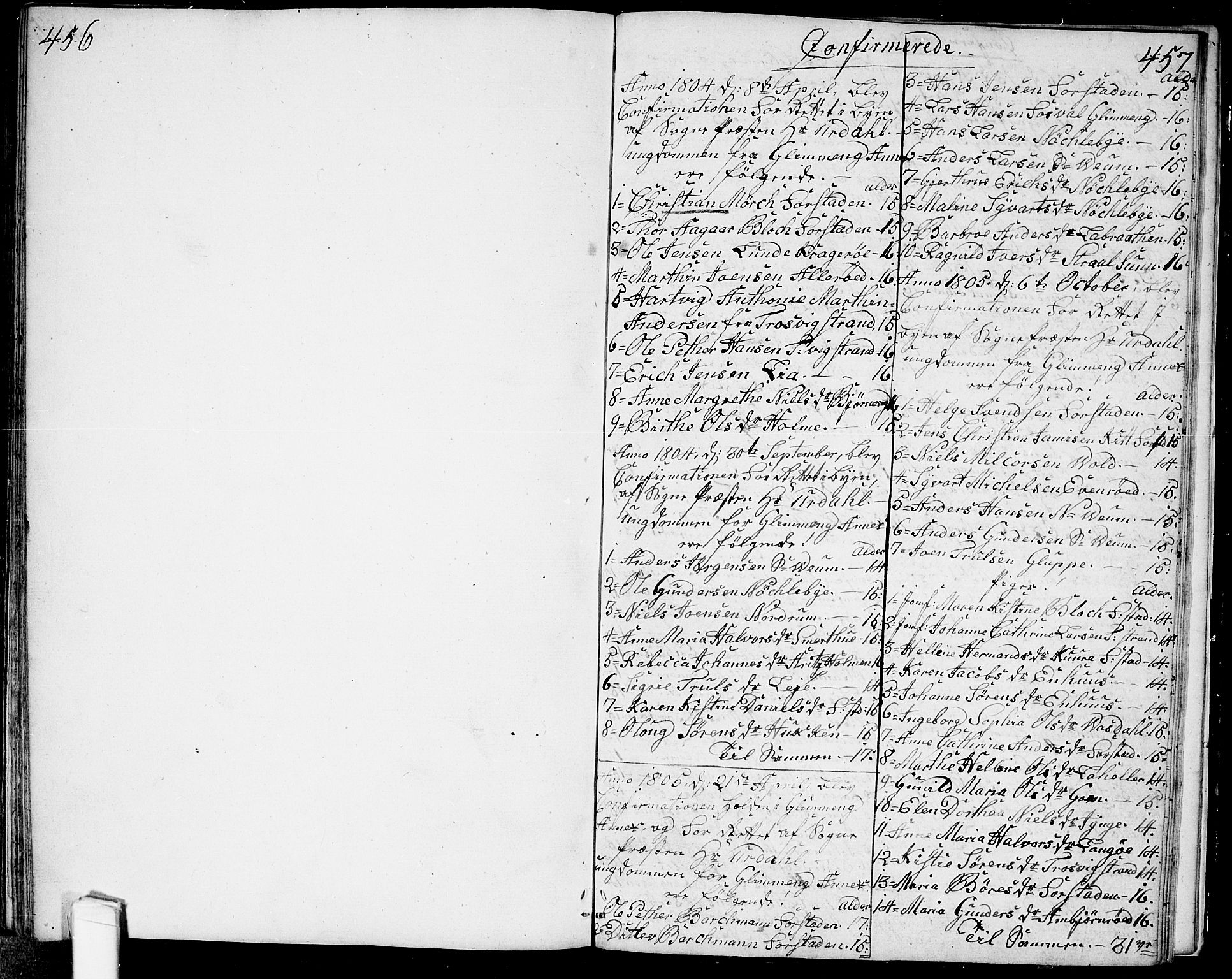 Glemmen prestekontor Kirkebøker, AV/SAO-A-10908/F/Fa/L0003: Parish register (official) no. 3, 1803-1815, p. 456-457