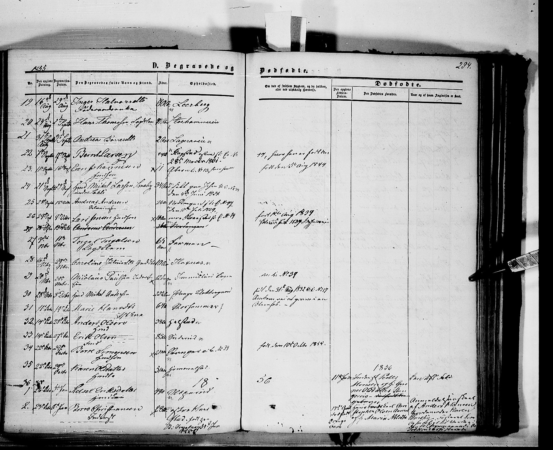 Vang prestekontor, Hedmark, SAH/PREST-008/H/Ha/Haa/L0012: Parish register (official) no. 12, 1855-1870, p. 294