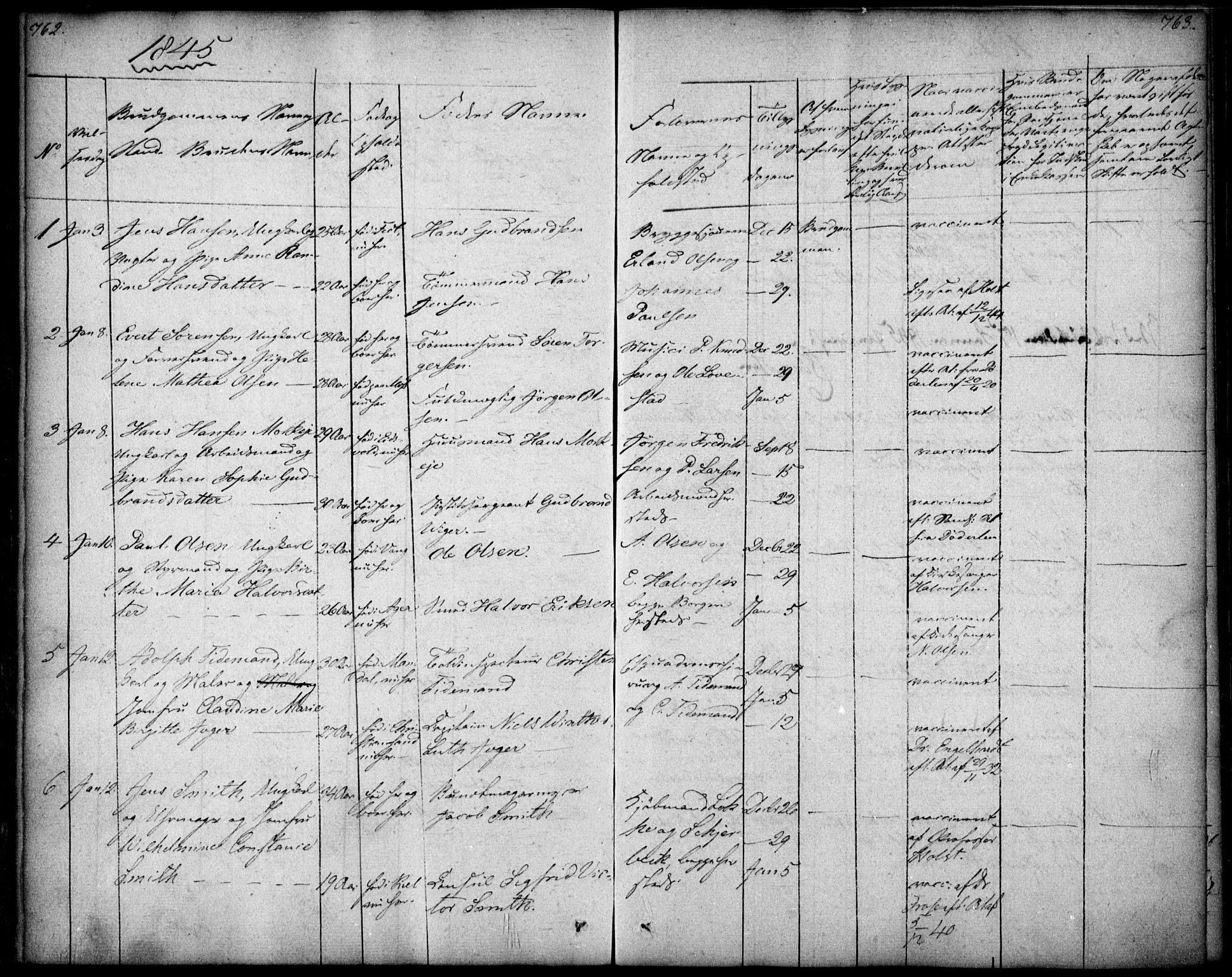 Oslo domkirke Kirkebøker, SAO/A-10752/F/Fa/L0019: Parish register (official) no. 19, 1828-1847, p. 762-763
