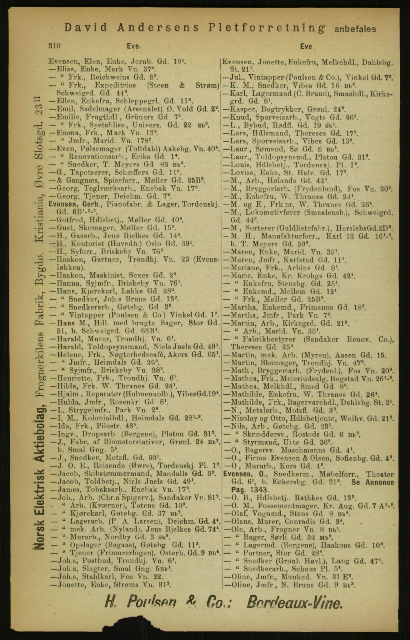 Kristiania/Oslo adressebok, PUBL/-, 1900, p. 310