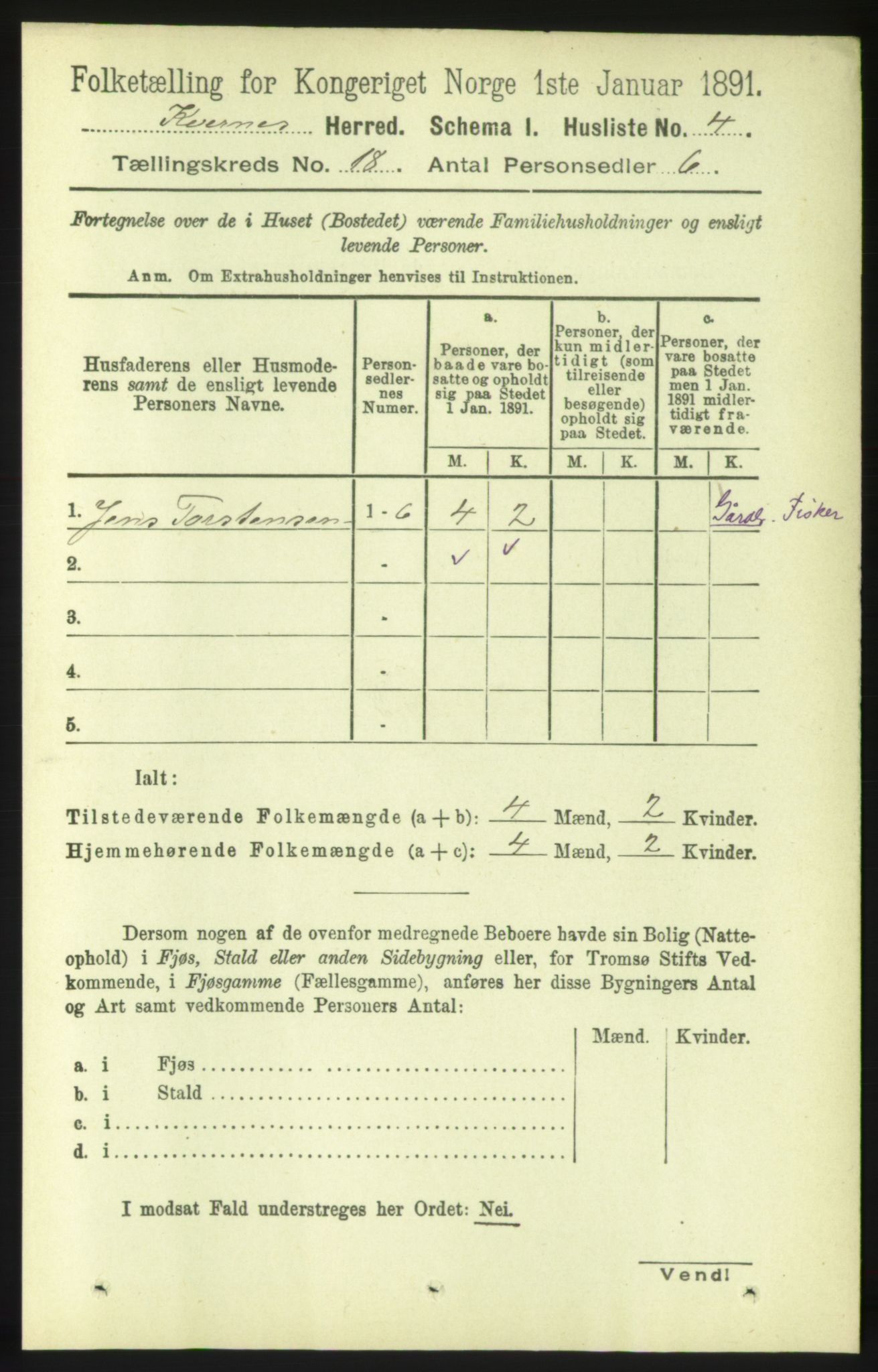 RA, 1891 census for 1553 Kvernes, 1891, p. 7657