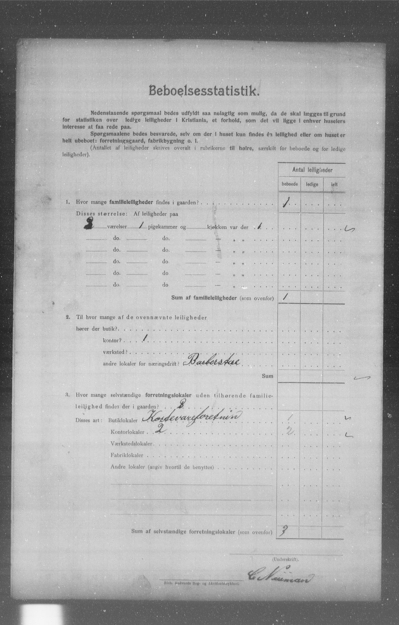 OBA, Municipal Census 1904 for Kristiania, 1904, p. 4164