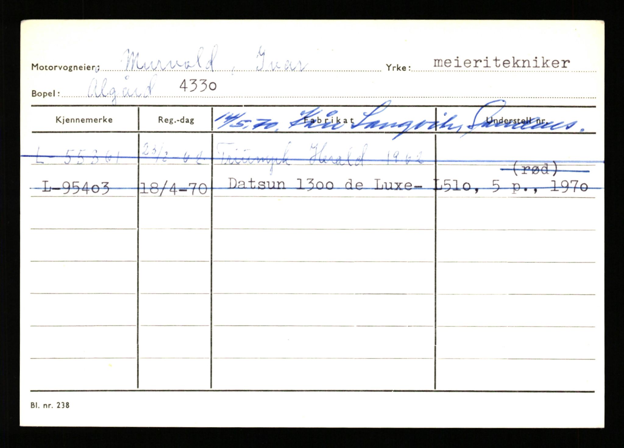 Stavanger trafikkstasjon, SAST/A-101942/0/H/L0025: Meling - Mygland, 1930-1971, p. 2553