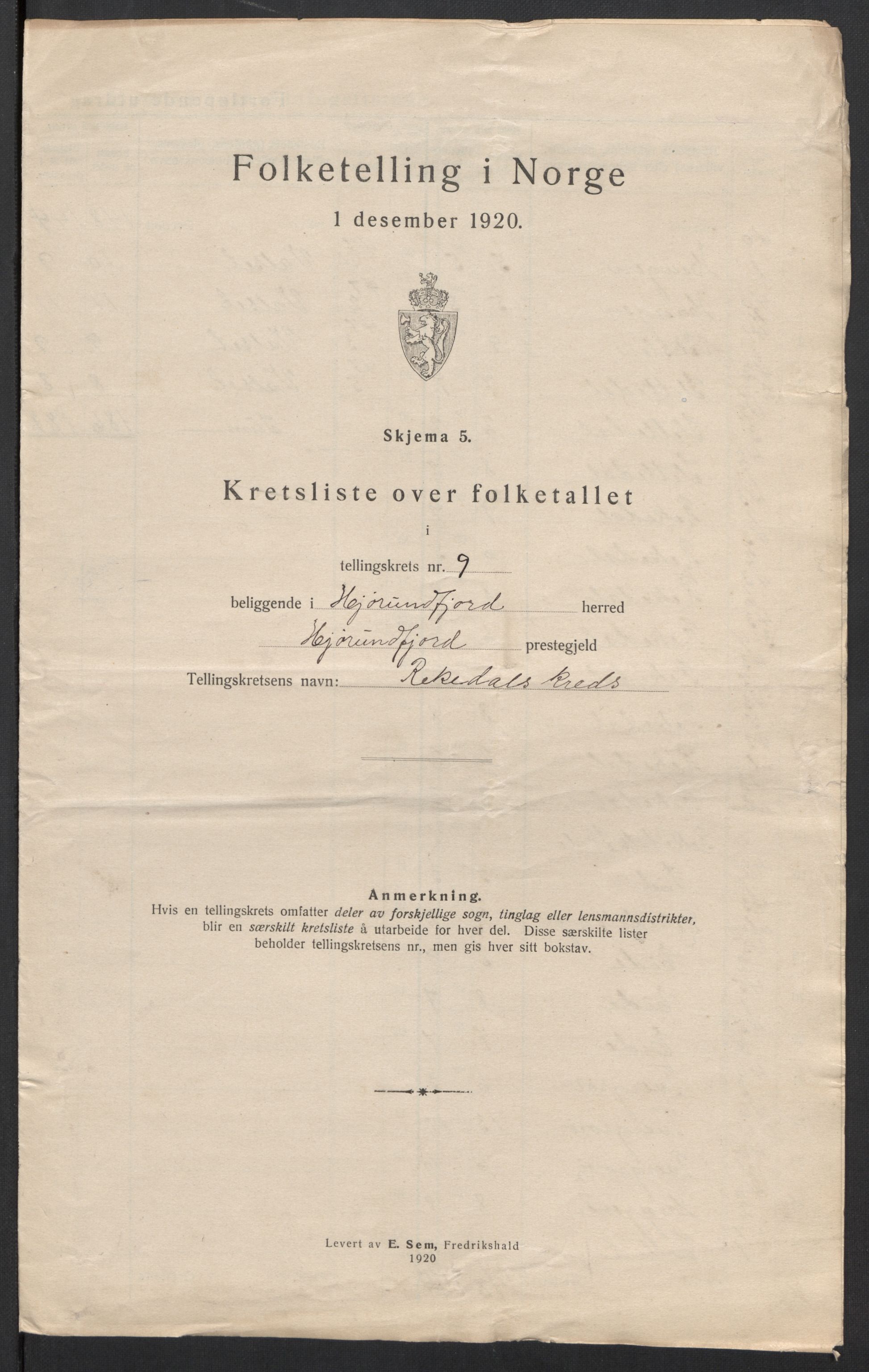 SAT, 1920 census for Hjørundfjord, 1920, p. 31