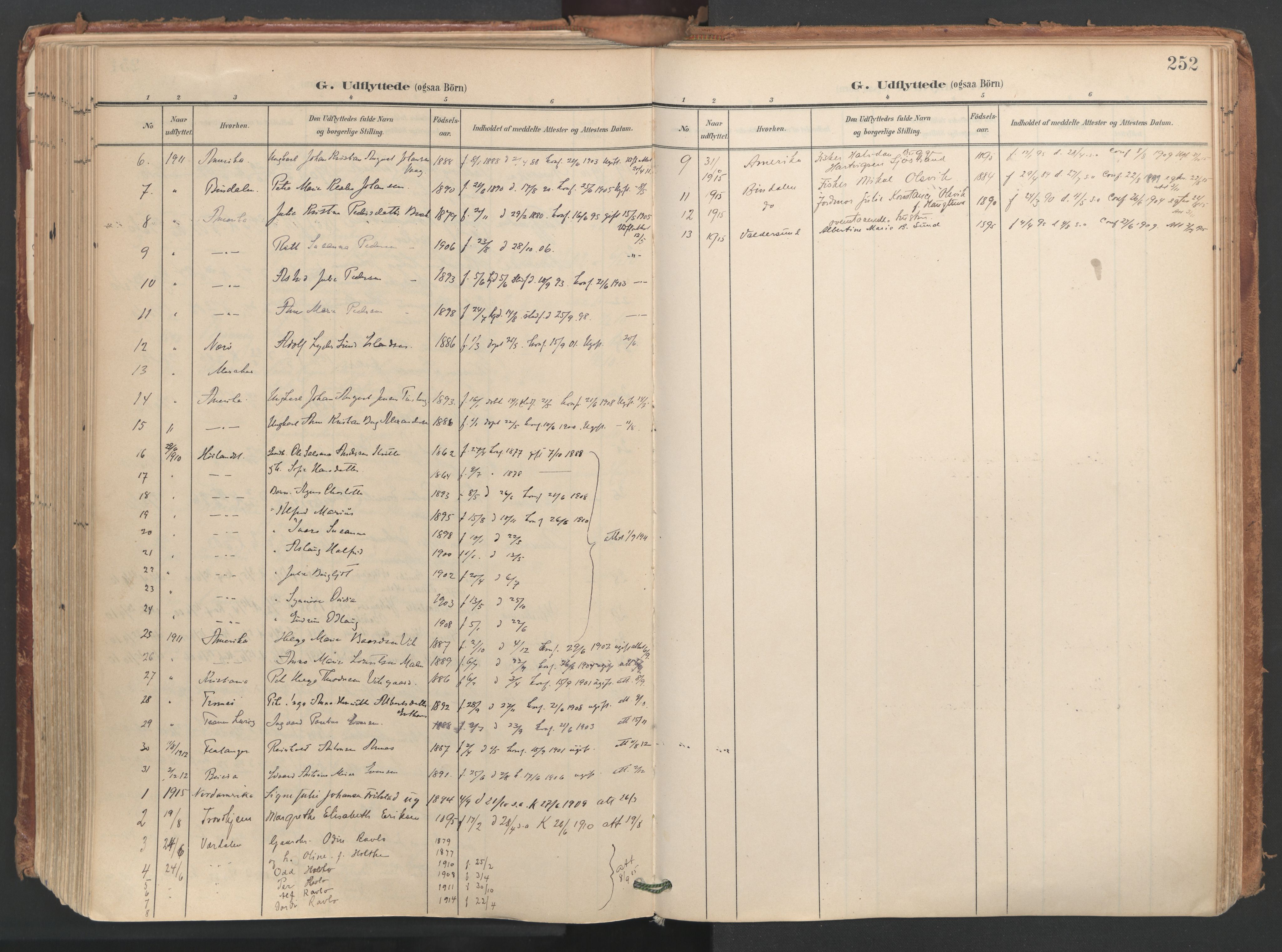 Ministerialprotokoller, klokkerbøker og fødselsregistre - Nordland, SAT/A-1459/812/L0180: Parish register (official) no. 812A09, 1901-1915, p. 252
