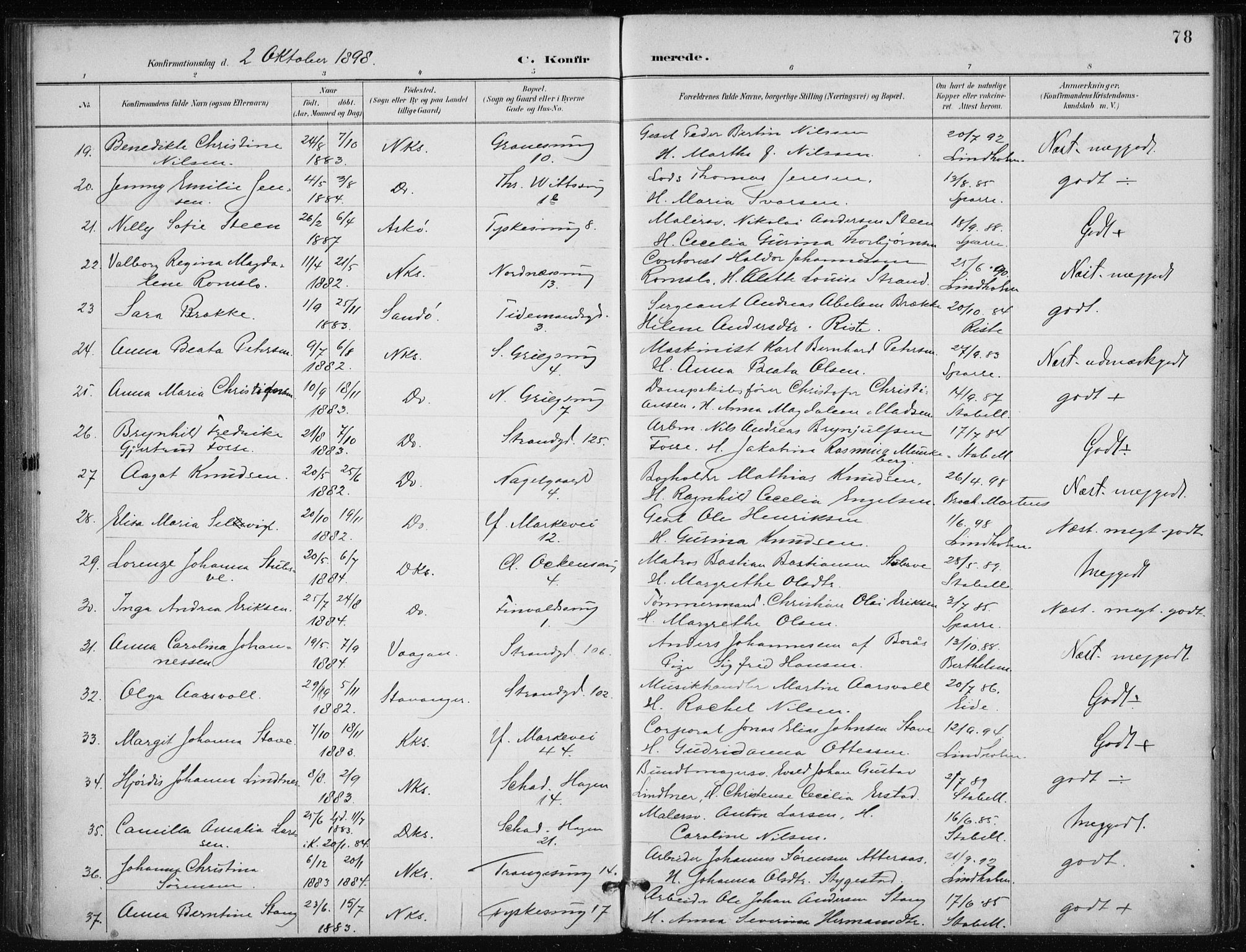 Nykirken Sokneprestembete, AV/SAB-A-77101/H/Haa/L0028: Parish register (official) no. C 7, 1887-1913, p. 78