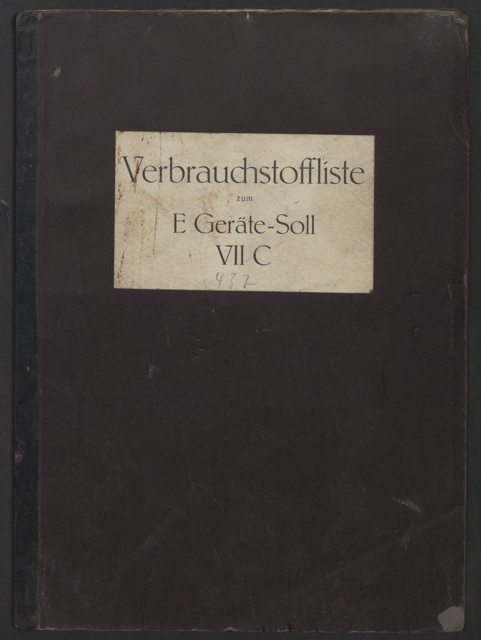 Kriegsmarine Norwegen, Unterseeboote, AV/RA-RAFA-5082/F/L0004/0003: -- / Verbrauchstoffliste zum E Geräte-Soll, Untersee-Boote Typ VII C, "U-437" (122), 1940-1945