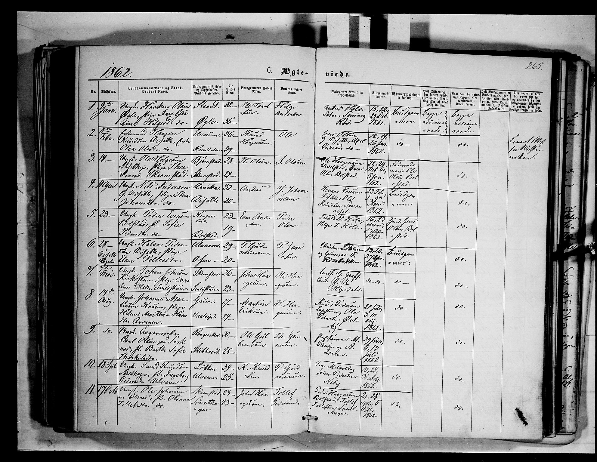 Åmot prestekontor, Hedmark, SAH/PREST-056/H/Ha/Haa/L0008: Parish register (official) no. 8, 1862-1875, p. 265