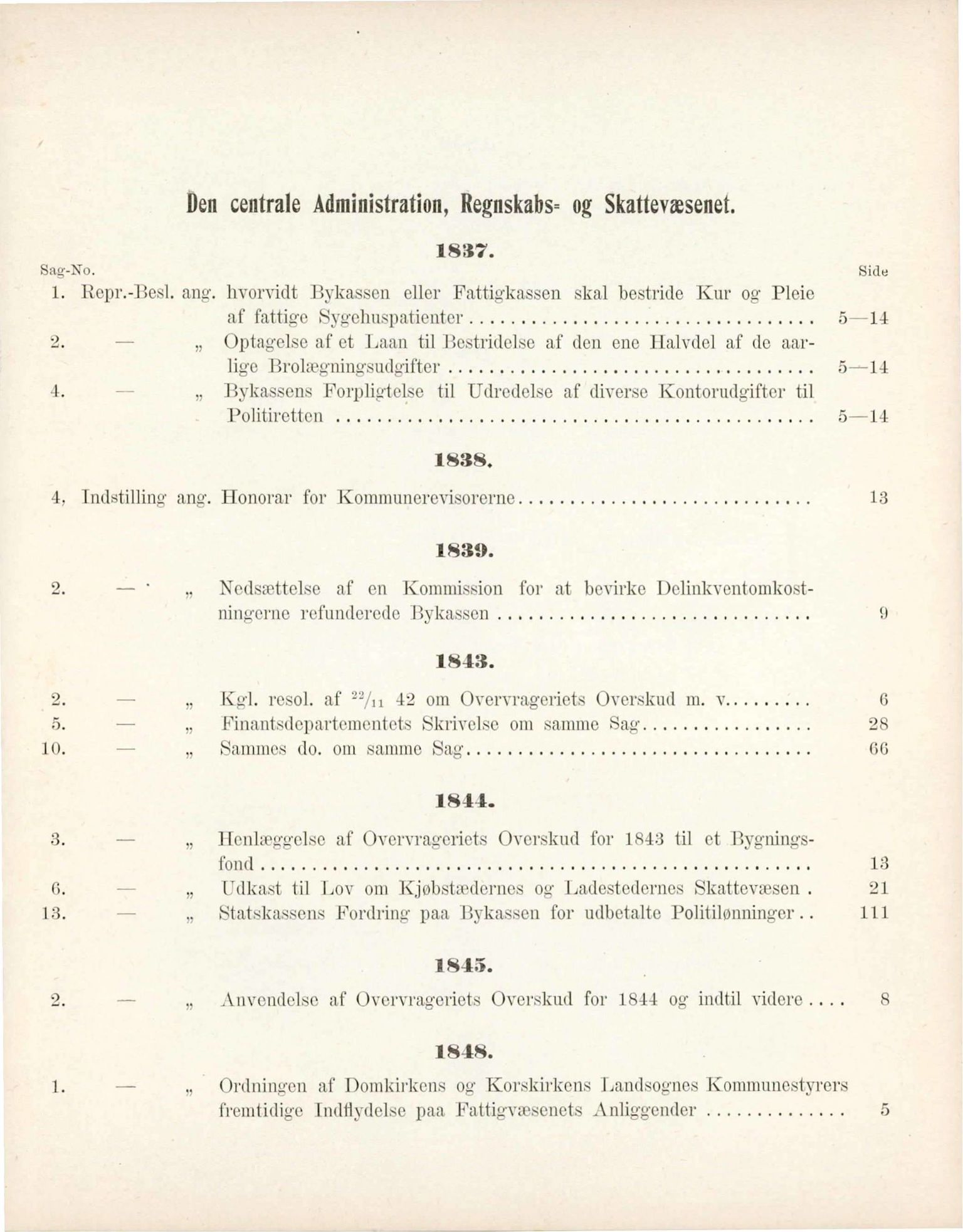 Bergen kommune. Formannskapet, BBA/A-0003/Ac/L0001: Generalregister til Bergens Kommuneforhandlinger, 1837-1900