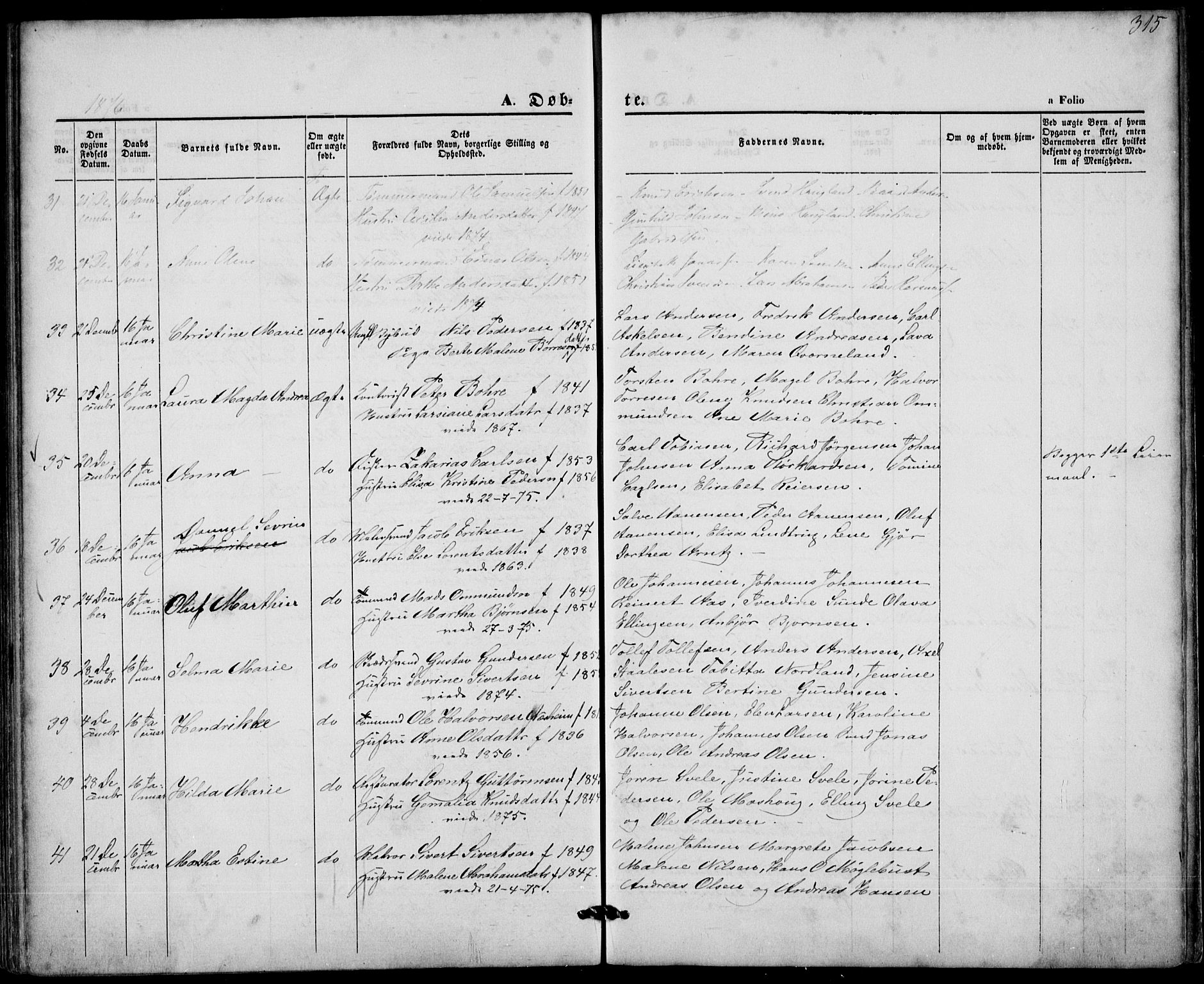 St. Petri sokneprestkontor, SAST/A-101813/001/30/30BA/L0008: Parish register (official) no. A 8, 1868-1876, p. 315