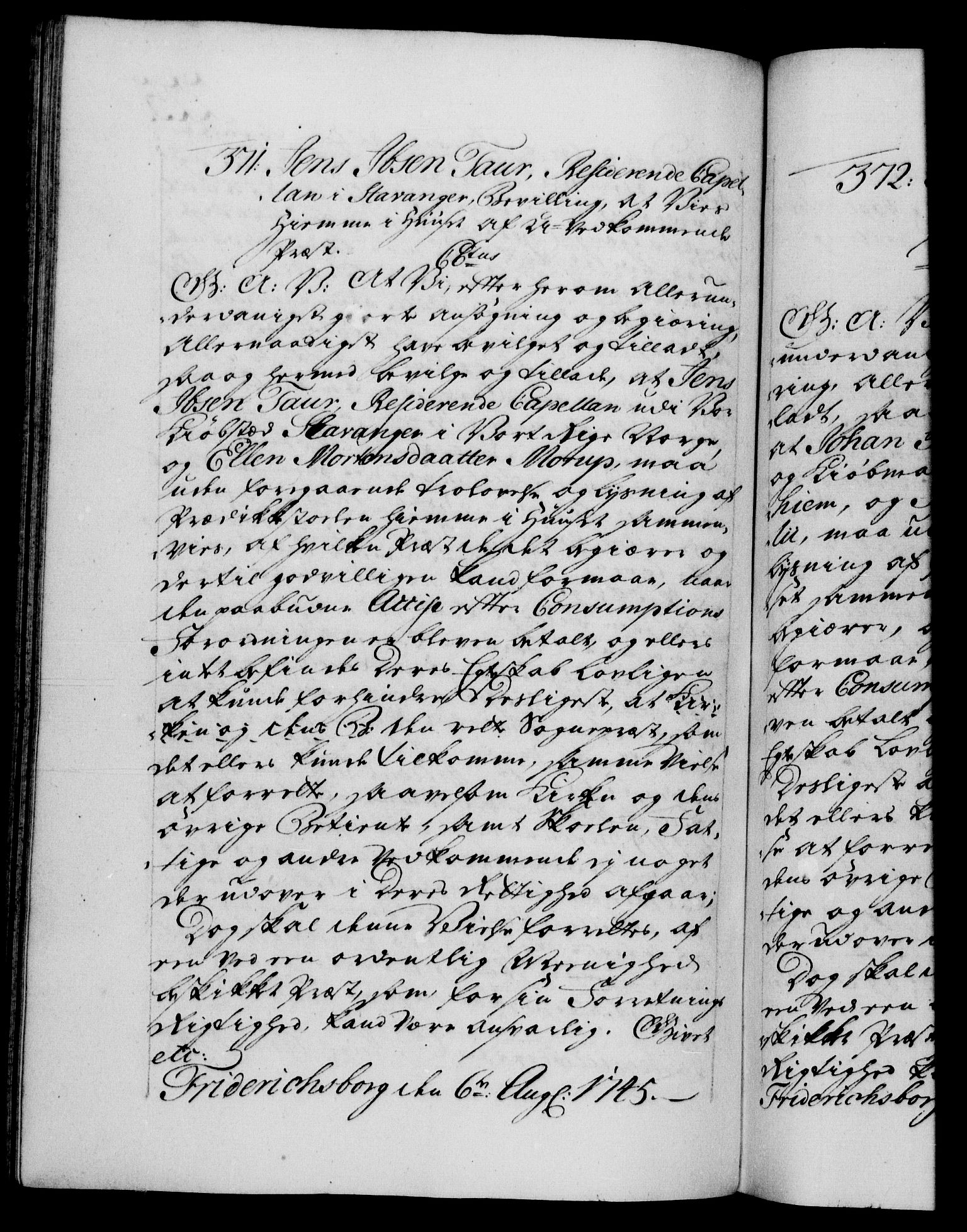 Danske Kanselli 1572-1799, AV/RA-EA-3023/F/Fc/Fca/Fcaa/L0034: Norske registre, 1745-1746, p. 225b