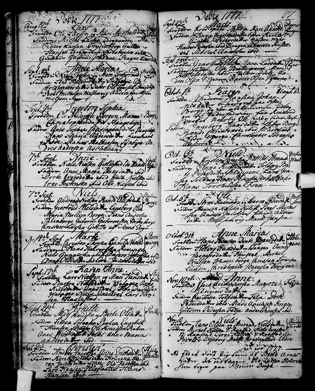 Stokke kirkebøker, AV/SAKO-A-320/F/Fa/L0003: Parish register (official) no. I 3, 1771-1803, p. 27