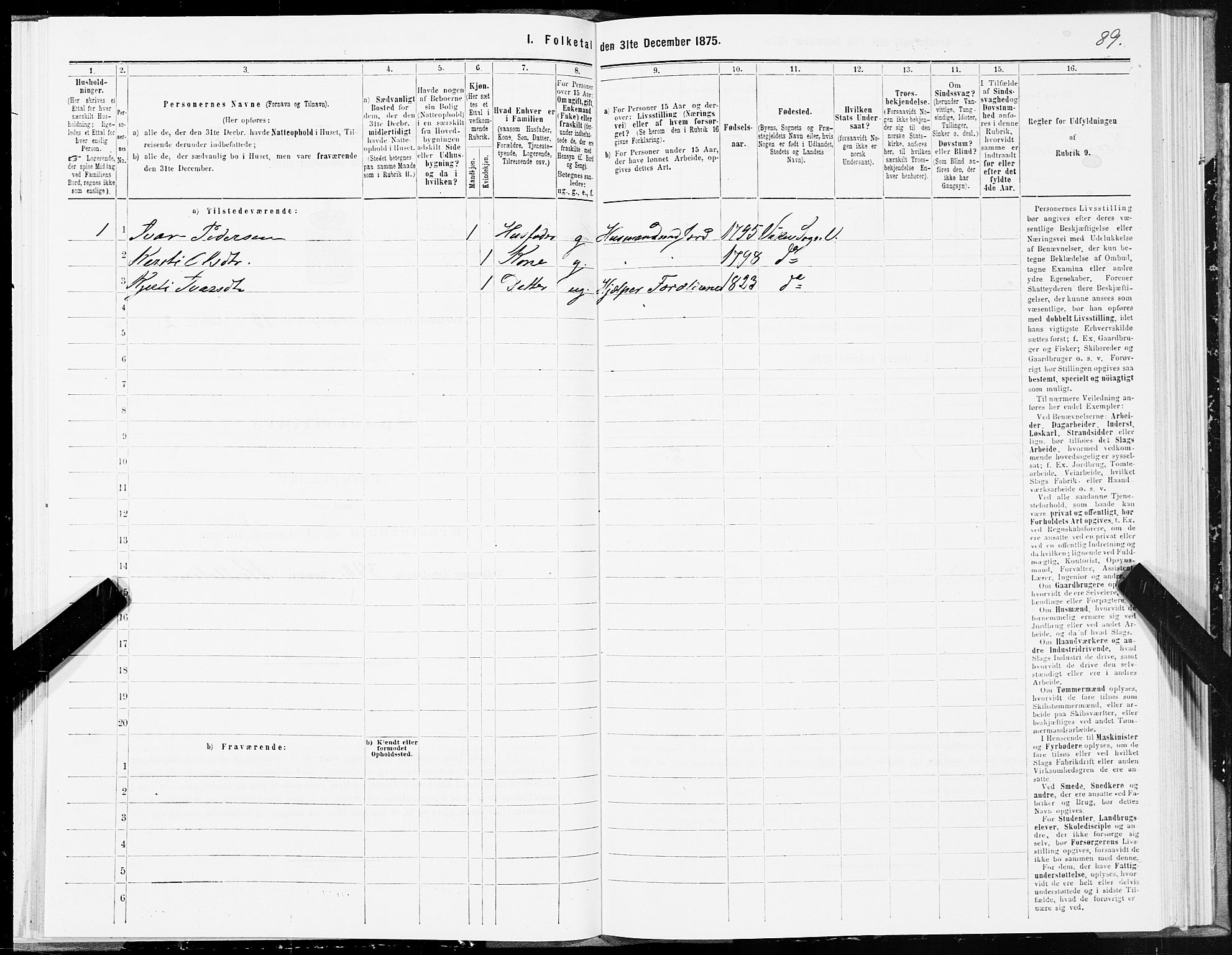 SAT, 1875 census for 1721P Verdal, 1875, p. 7089