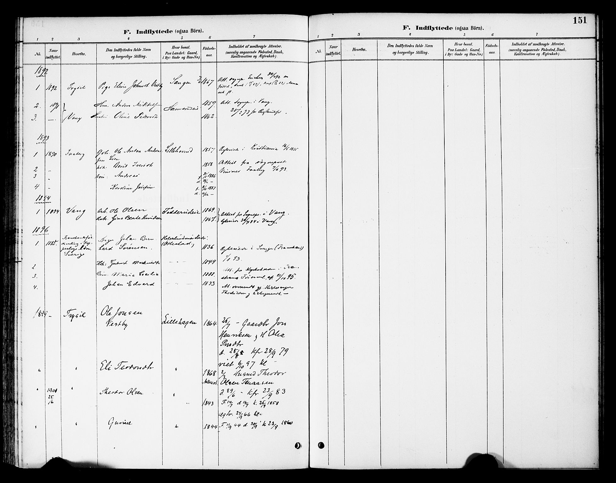 Stange prestekontor, SAH/PREST-002/K/L0021: Parish register (official) no. 21, 1891-1902, p. 151