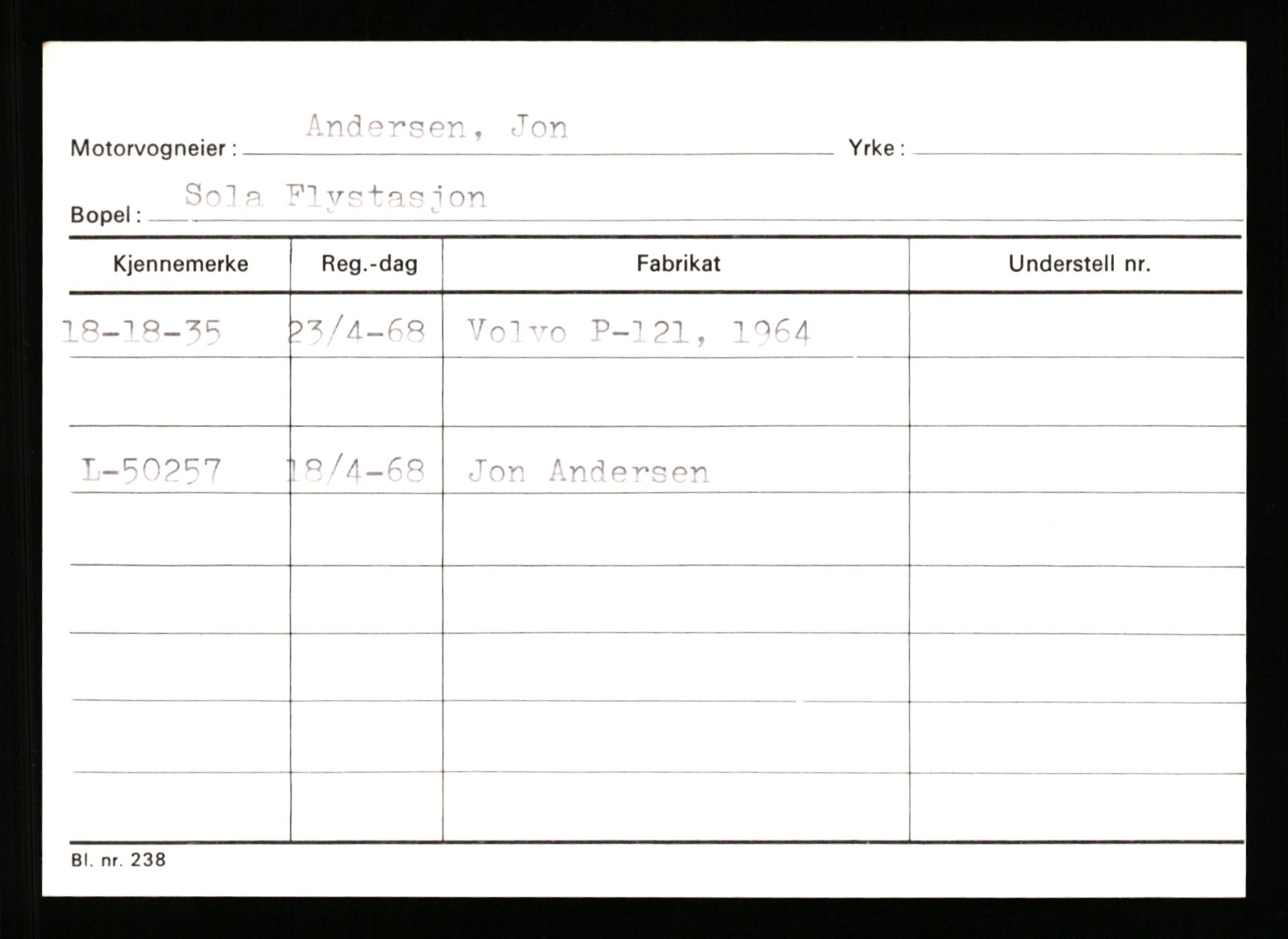 Stavanger trafikkstasjon, AV/SAST-A-101942/0/G/L0010: Registreringsnummer: 130000 - 239953, 1930-1971, p. 1799