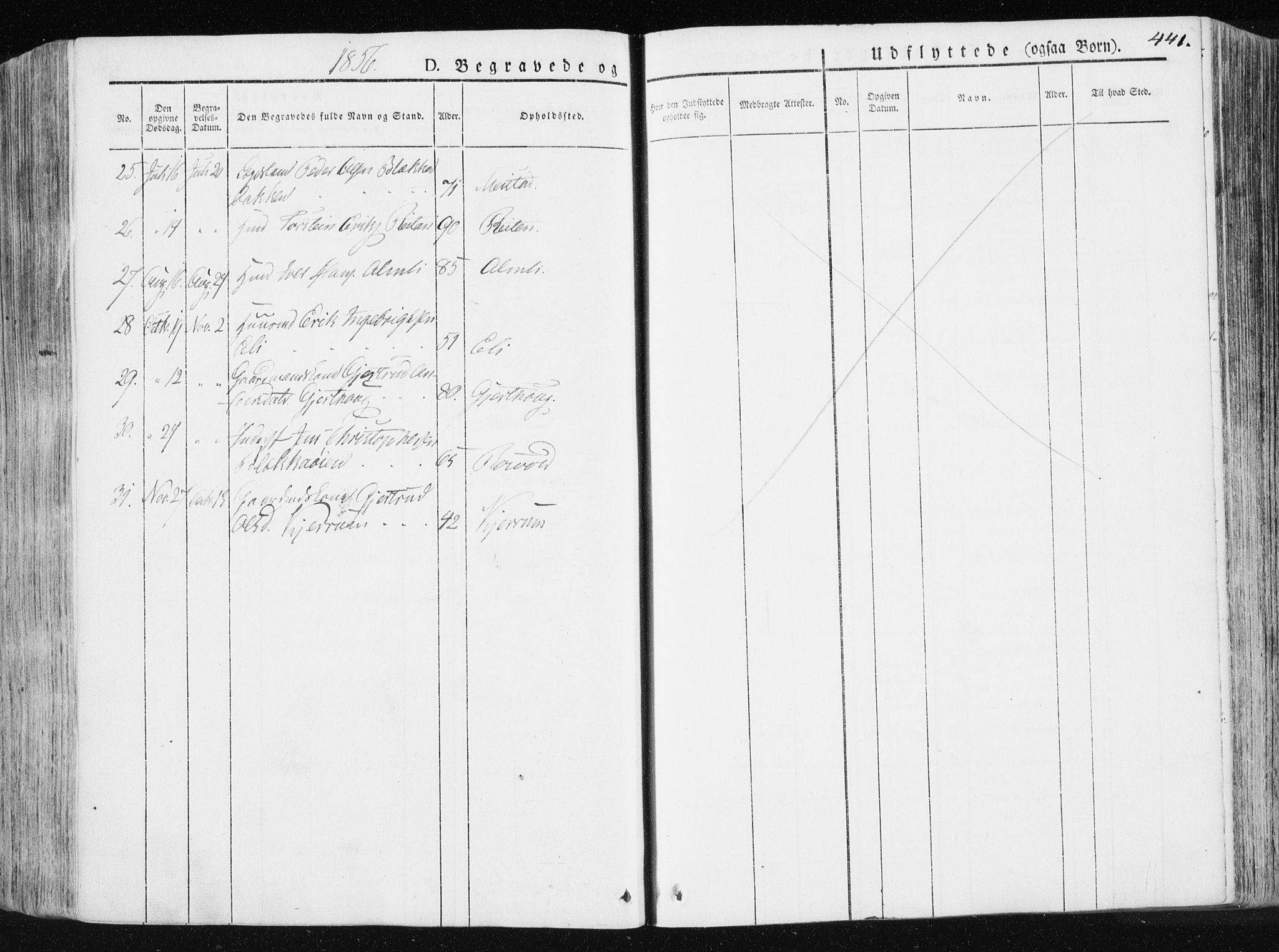 Ministerialprotokoller, klokkerbøker og fødselsregistre - Sør-Trøndelag, SAT/A-1456/665/L0771: Parish register (official) no. 665A06, 1830-1856, p. 441