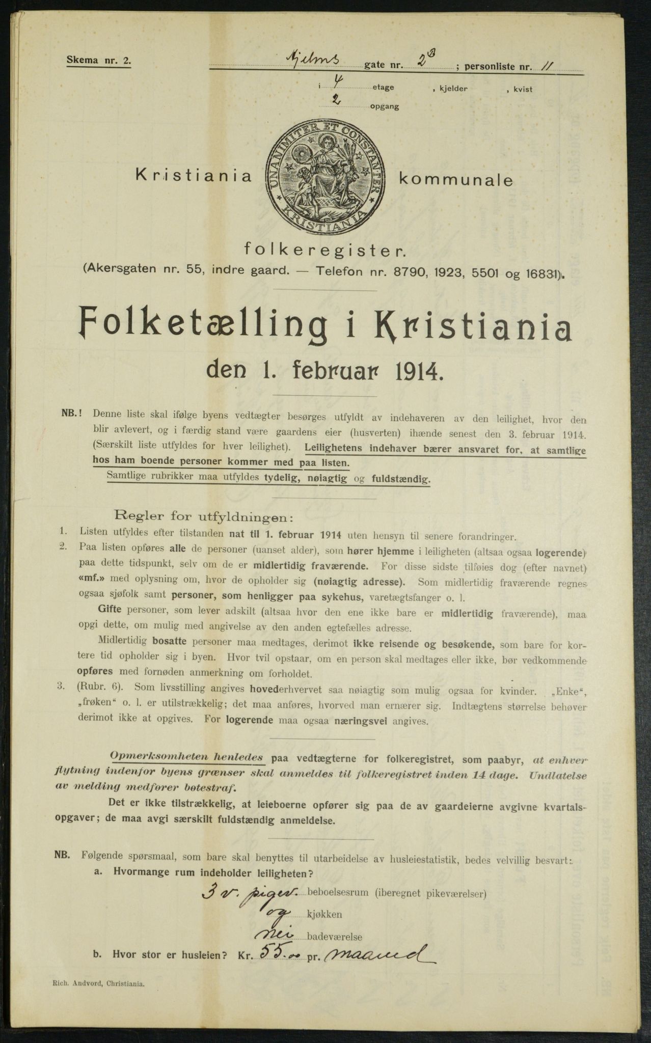 OBA, Municipal Census 1914 for Kristiania, 1914, p. 40197