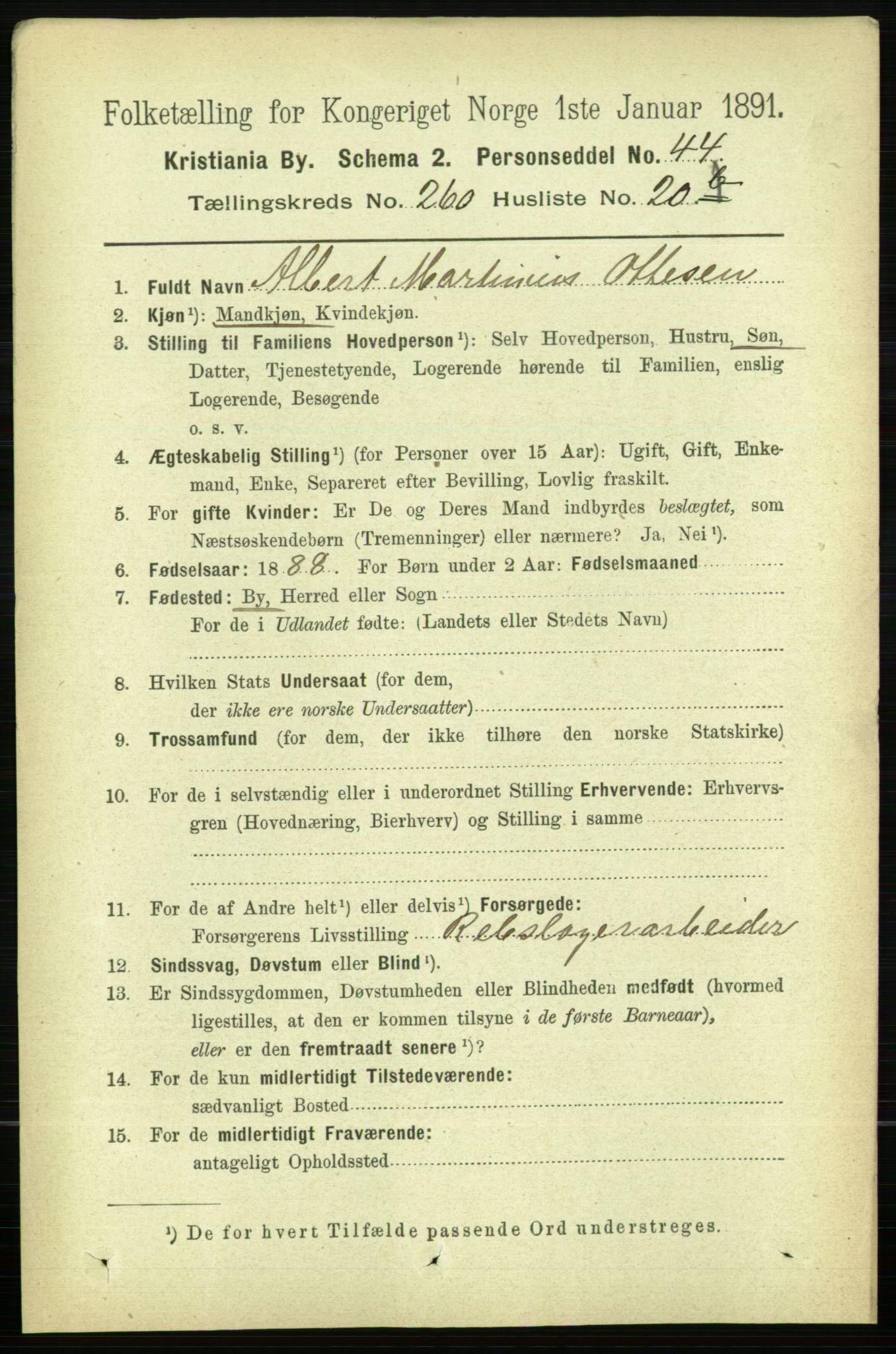 RA, 1891 census for 0301 Kristiania, 1891, p. 158104