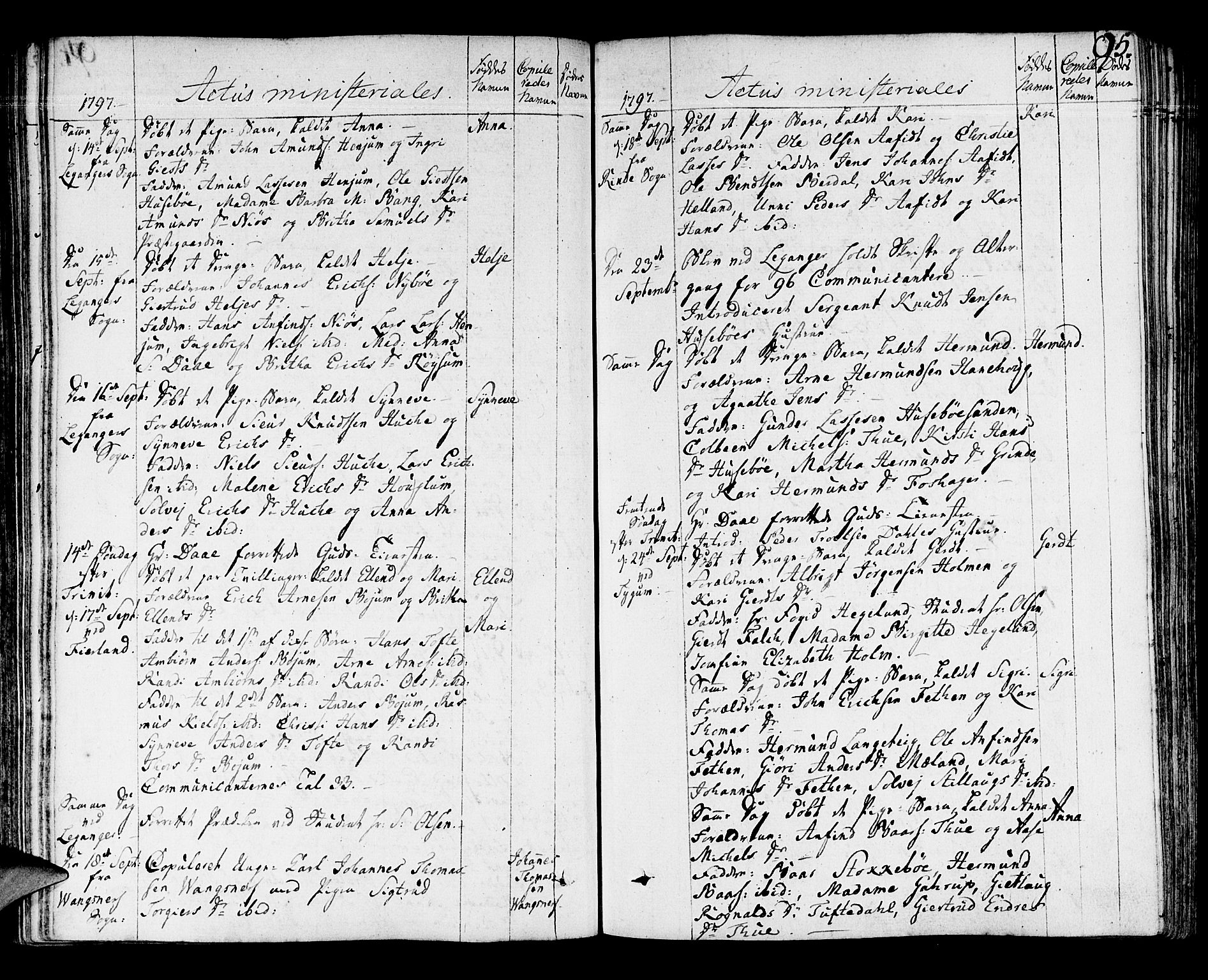 Leikanger sokneprestembete, AV/SAB-A-81001/H/Haa/Haaa/L0005: Parish register (official) no. A 5, 1792-1809, p. 95