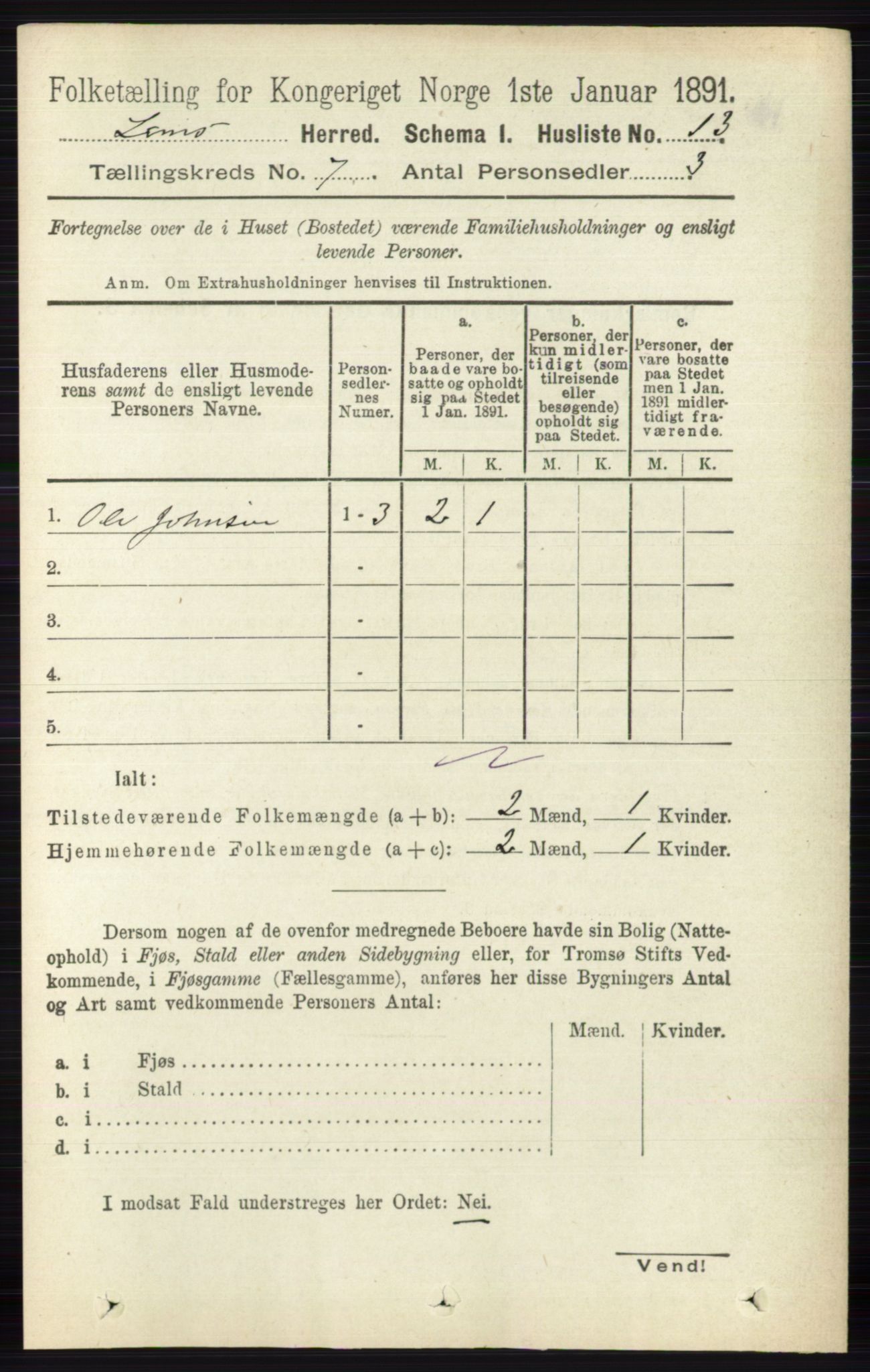 RA, 1891 census for 0514 Lom, 1891, p. 2772