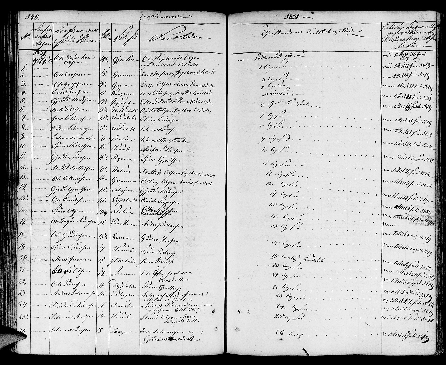 Aurland sokneprestembete, SAB/A-99937/H/Ha/Haa/L0006: Parish register (official) no. A 6, 1821-1859, p. 140