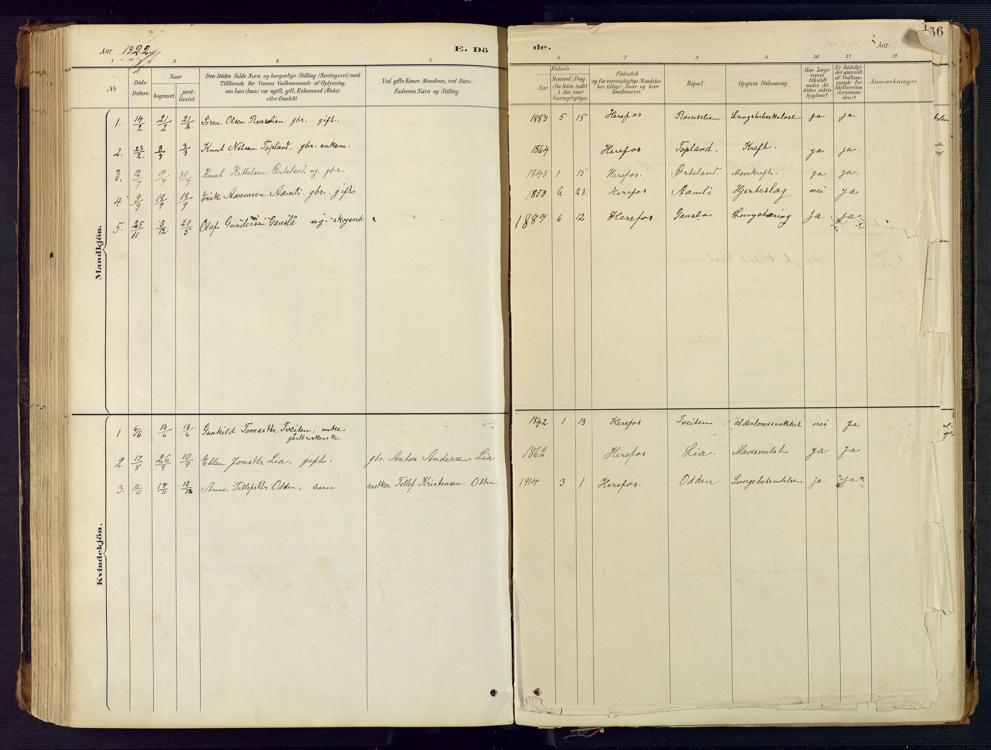 Herefoss sokneprestkontor, SAK/1111-0019/F/Fa/Faa/L0003: Parish register (official) no. A 3, 1887-1930, p. 165