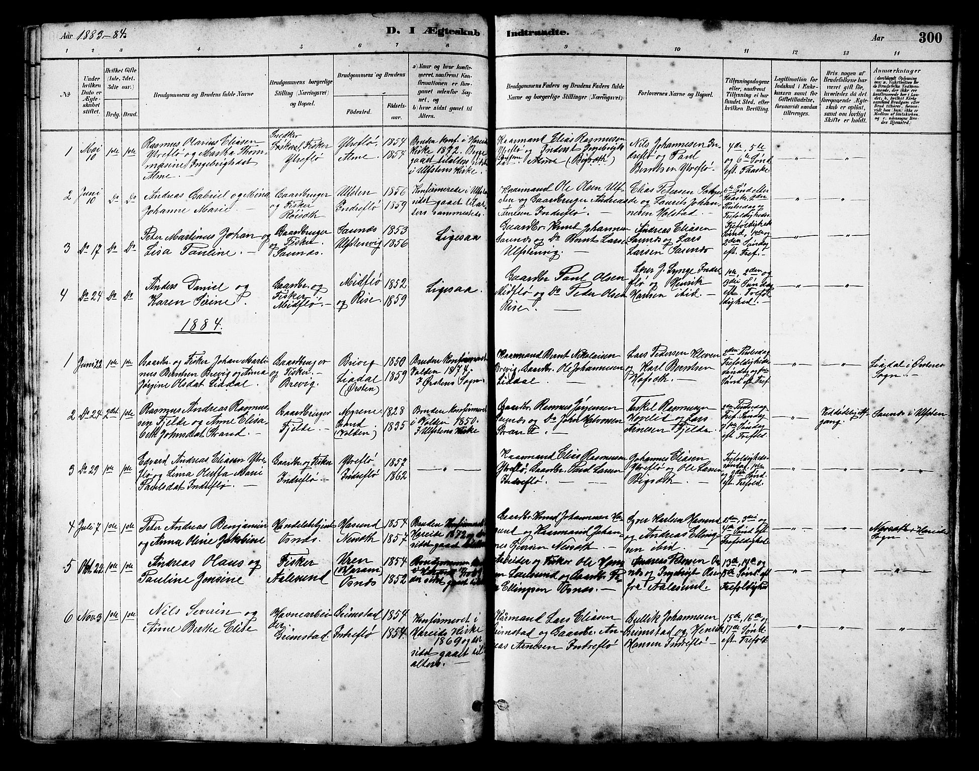 Ministerialprotokoller, klokkerbøker og fødselsregistre - Møre og Romsdal, AV/SAT-A-1454/509/L0112: Parish register (copy) no. 509C02, 1883-1922, p. 300