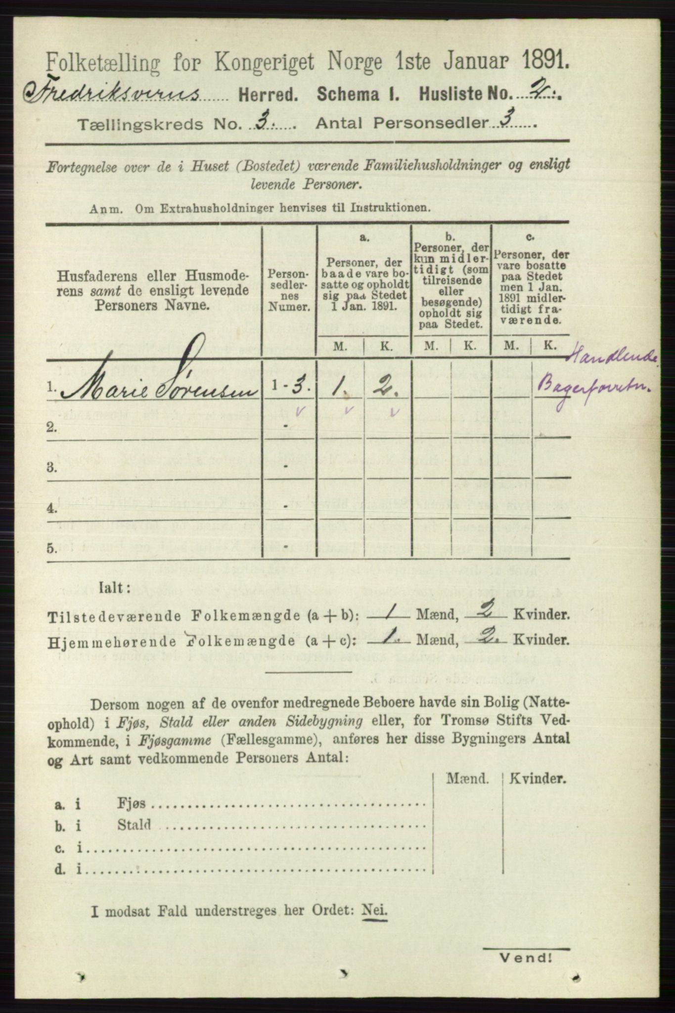 RA, 1891 census for 0798 Fredriksvern, 1891, p. 426