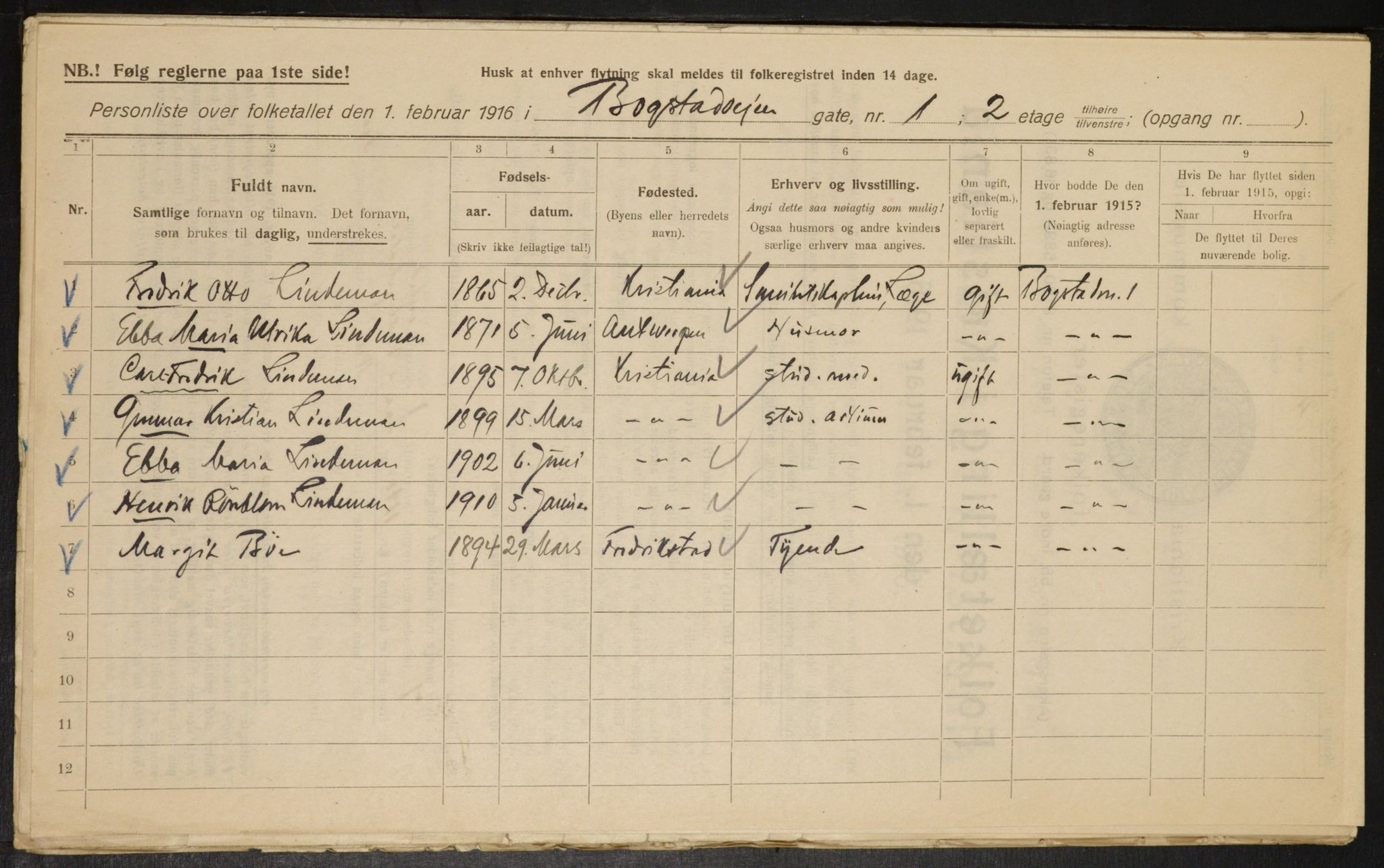 OBA, Municipal Census 1916 for Kristiania, 1916, p. 6867