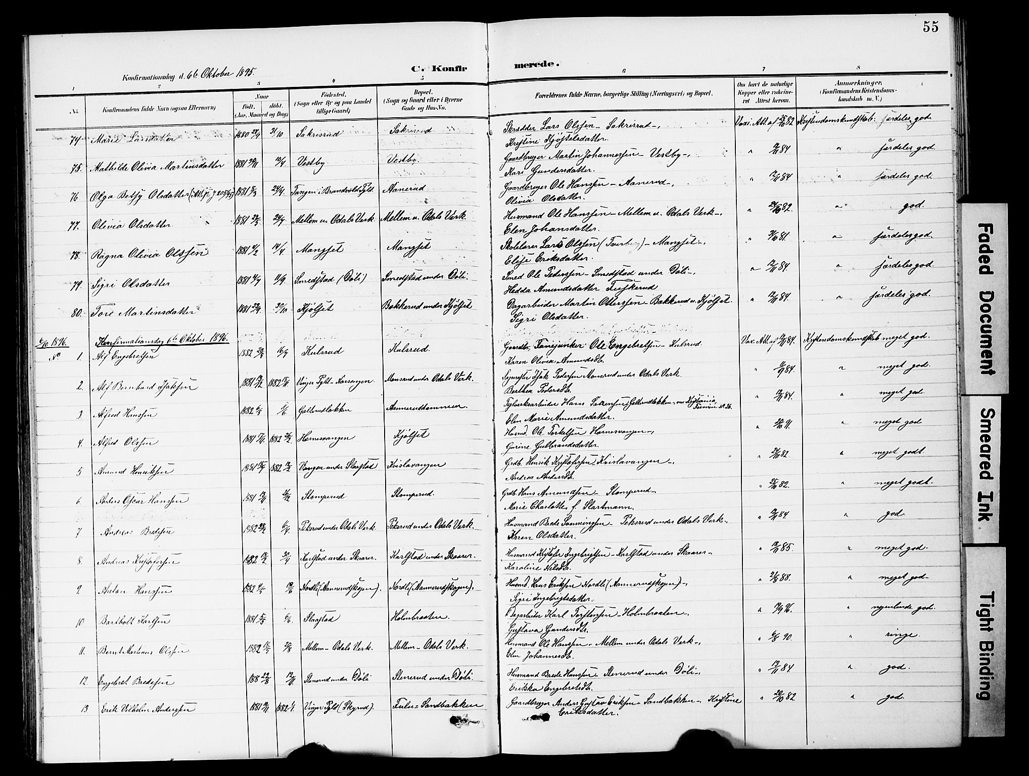 Sør-Odal prestekontor, SAH/PREST-030/H/Ha/Hab/L0001: Parish register (copy) no. 1, 1895-1902, p. 55