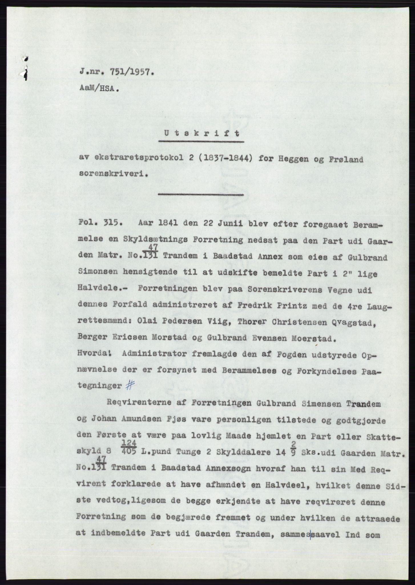 Statsarkivet i Oslo, SAO/A-10621/Z/Zd/L0006: Avskrifter, j.nr 5-792/1957, 1957, p. 452