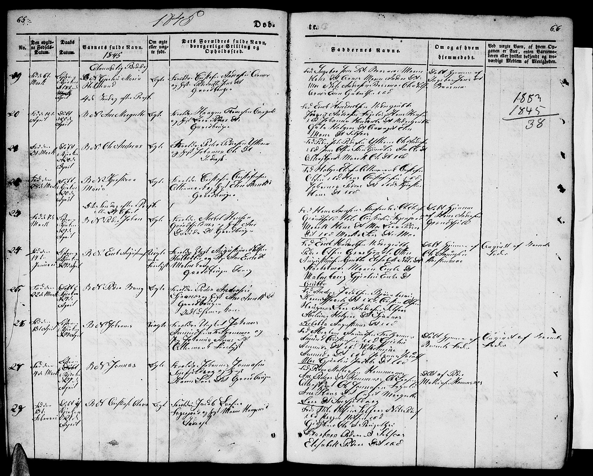 Ministerialprotokoller, klokkerbøker og fødselsregistre - Nordland, AV/SAT-A-1459/827/L0413: Parish register (copy) no. 827C02, 1842-1852, p. 65-66