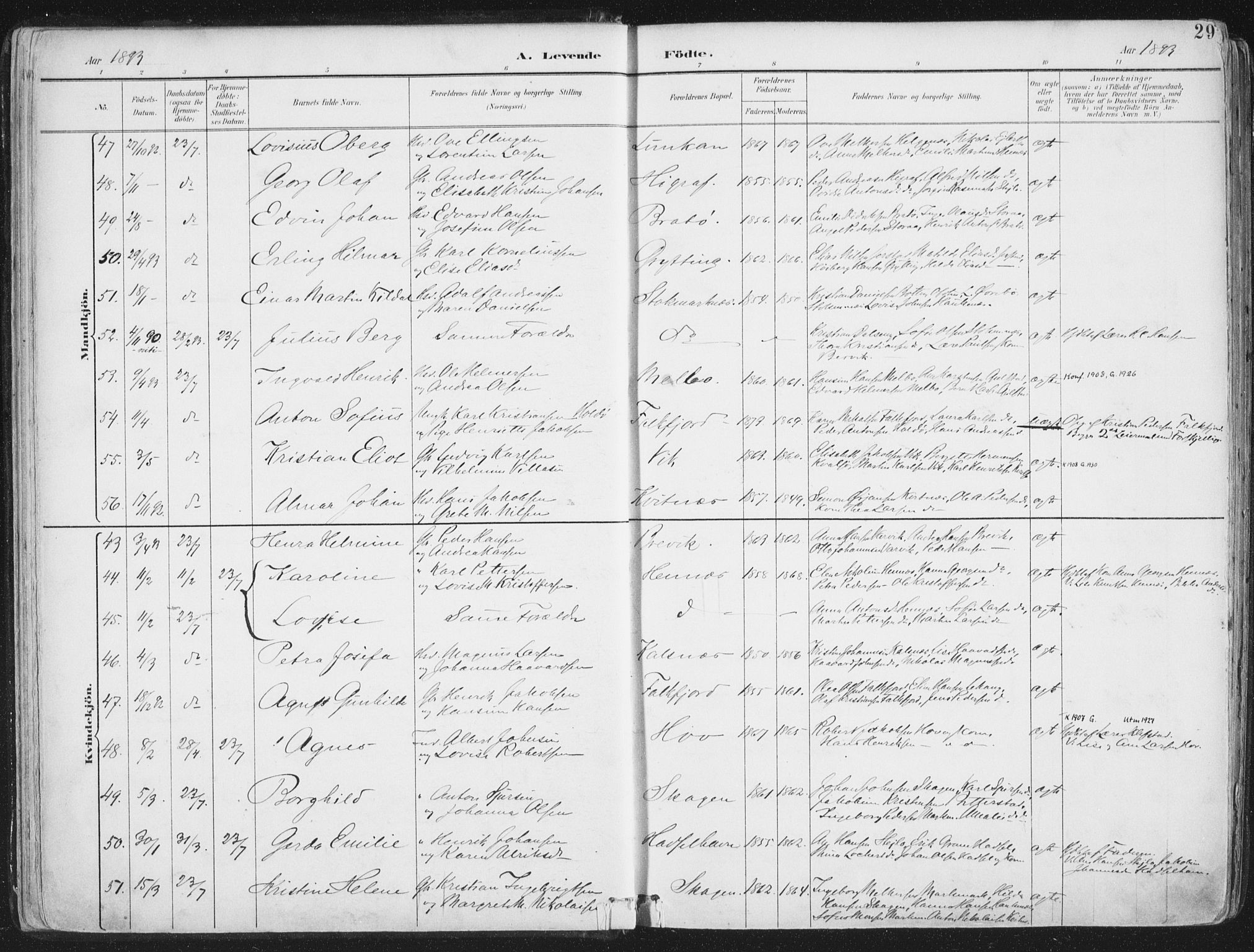 Ministerialprotokoller, klokkerbøker og fødselsregistre - Nordland, SAT/A-1459/888/L1246: Parish register (official) no. 888A12, 1891-1903, p. 29