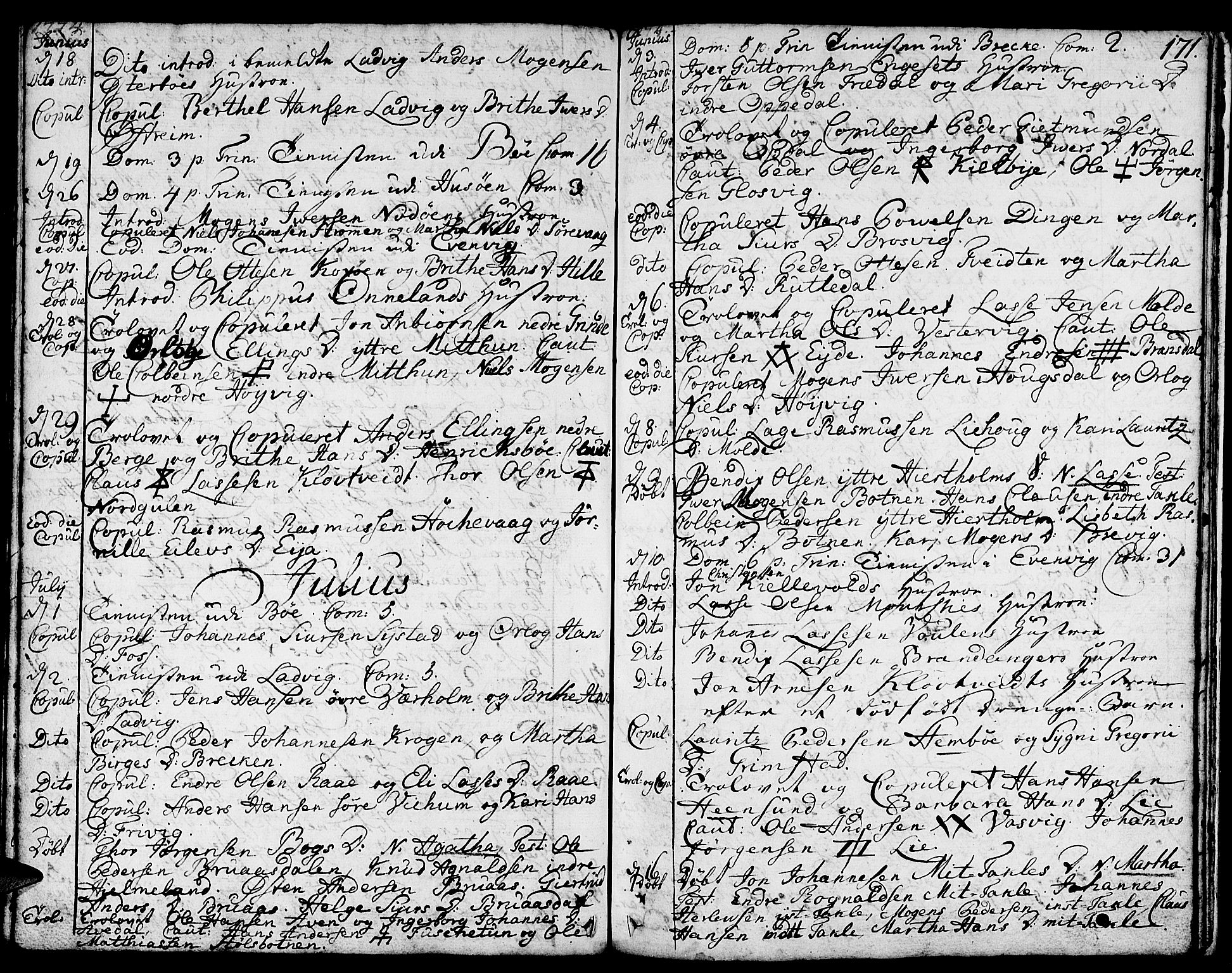 Gulen sokneprestembete, SAB/A-80201/H/Haa/Haaa/L0012: Parish register (official) no. A 12, 1749-1776, p. 171