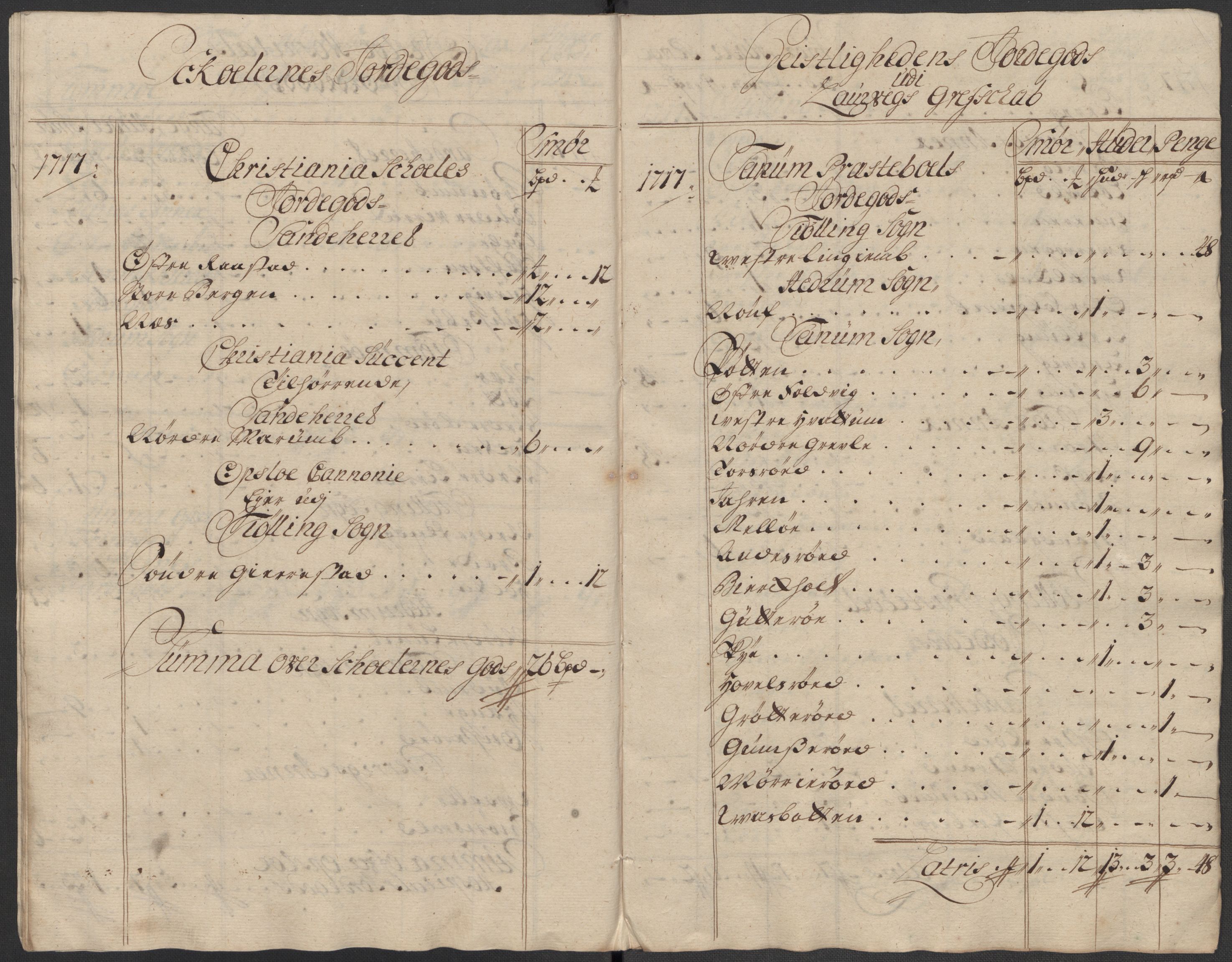 Rentekammeret inntil 1814, Reviderte regnskaper, Fogderegnskap, AV/RA-EA-4092/R33/L1987: Fogderegnskap Larvik grevskap, 1716-1717, p. 623