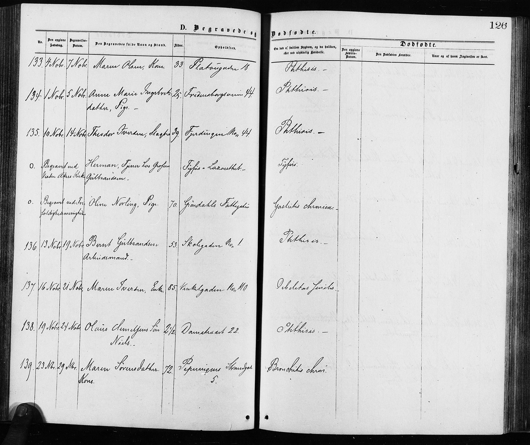 Krohgstøtten sykehusprest Kirkebøker, AV/SAO-A-10854/F/Fa/L0002: Parish register (official) no. 2, 1873-1932, p. 126