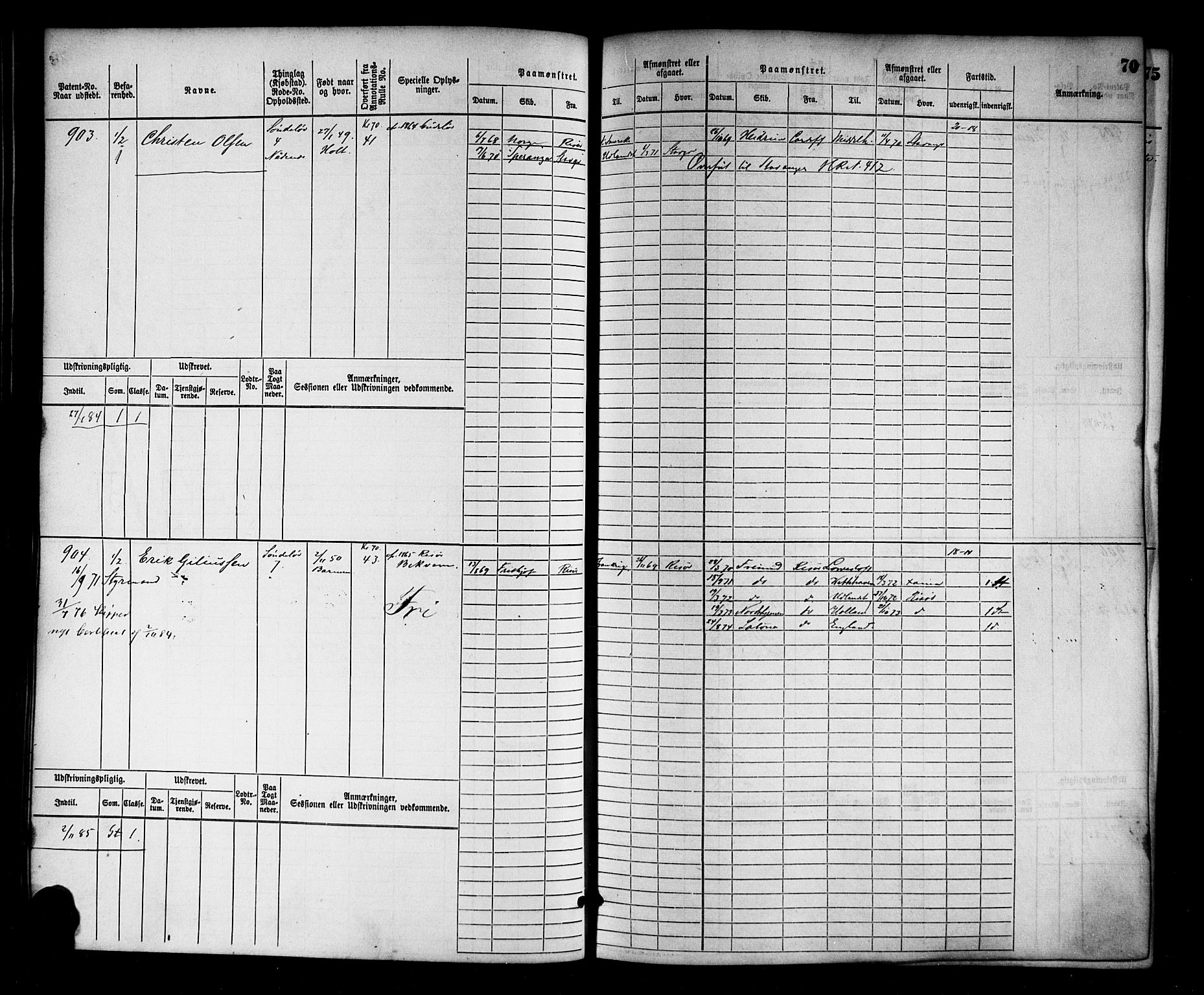 Risør mønstringskrets, AV/SAK-2031-0010/F/Fb/L0003: Hovedrulle nr 767-1528, Q-3, 1868-1910, p. 71