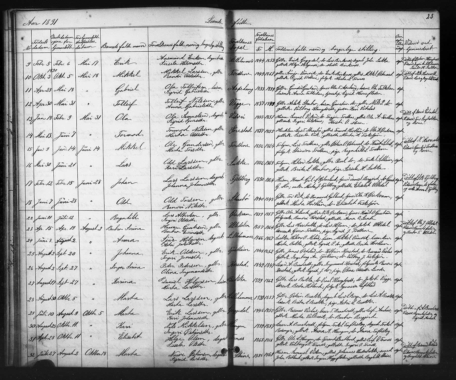 Suldal sokneprestkontor, SAST/A-101845/01/V/L0005: Parish register (copy) no. B 5, 1885-1916, p. 23