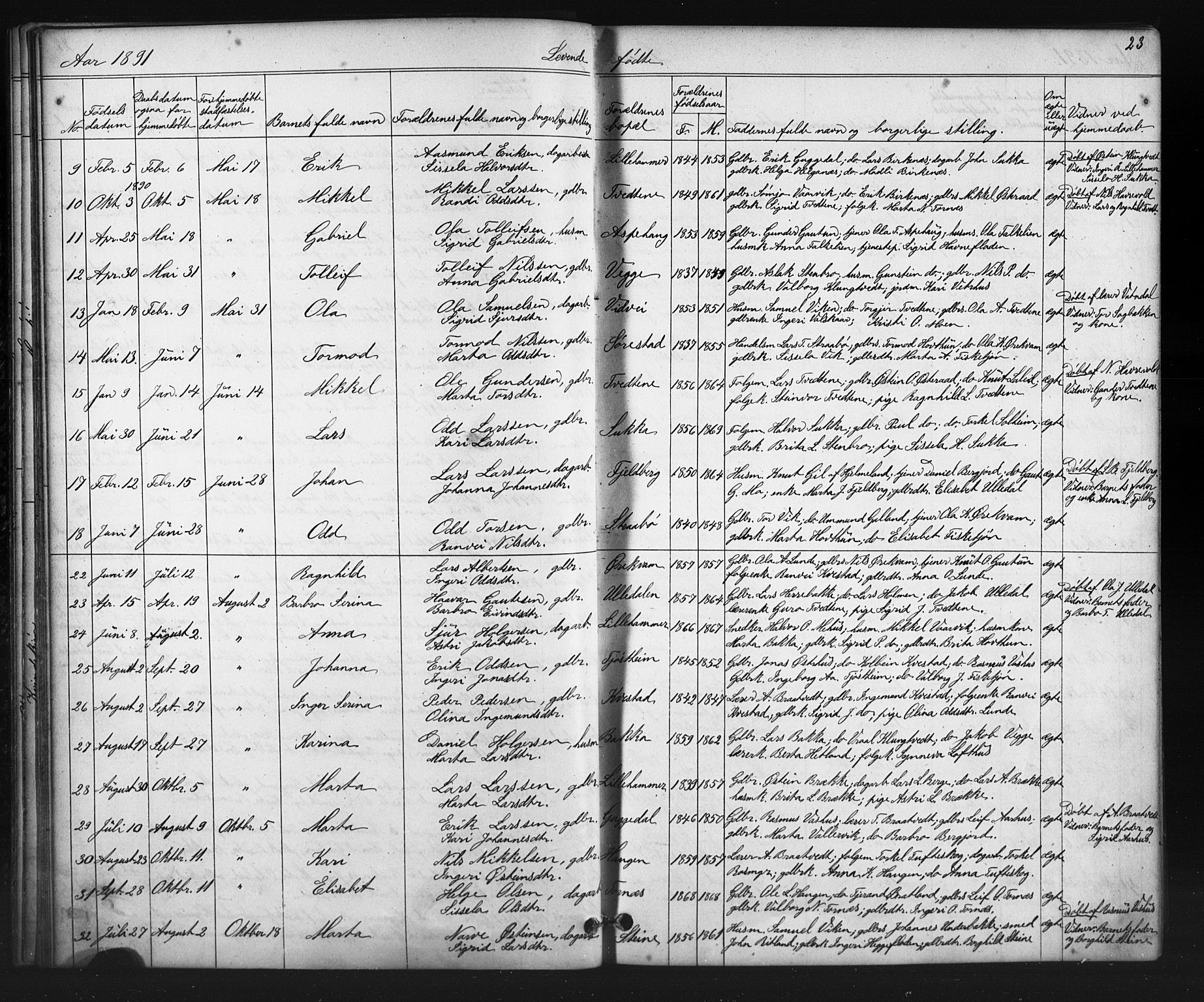 Suldal sokneprestkontor, AV/SAST-A-101845/01/V/L0005: Parish register (copy) no. B 5, 1885-1916, p. 23