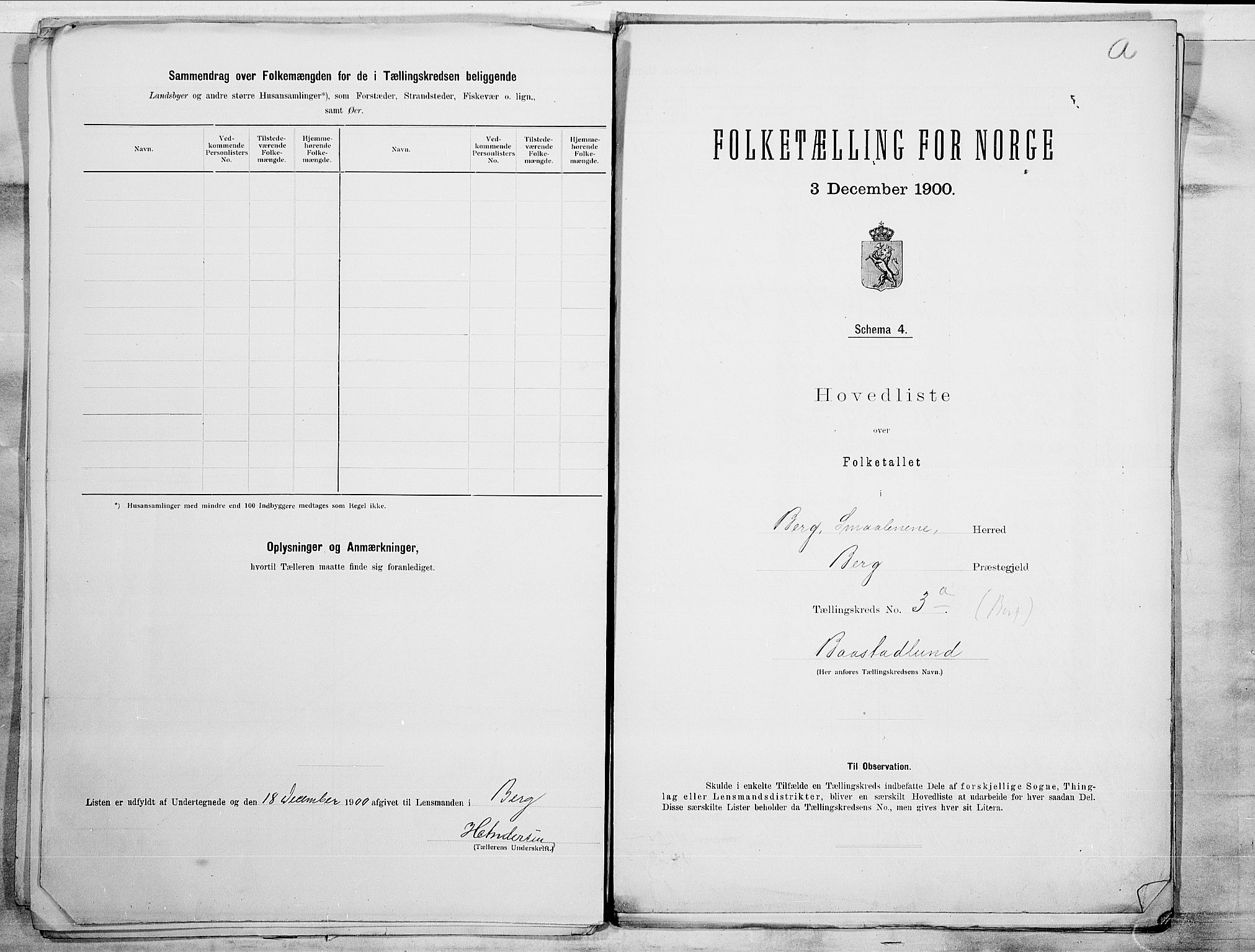 SAO, 1900 census for Berg, 1900, p. 14